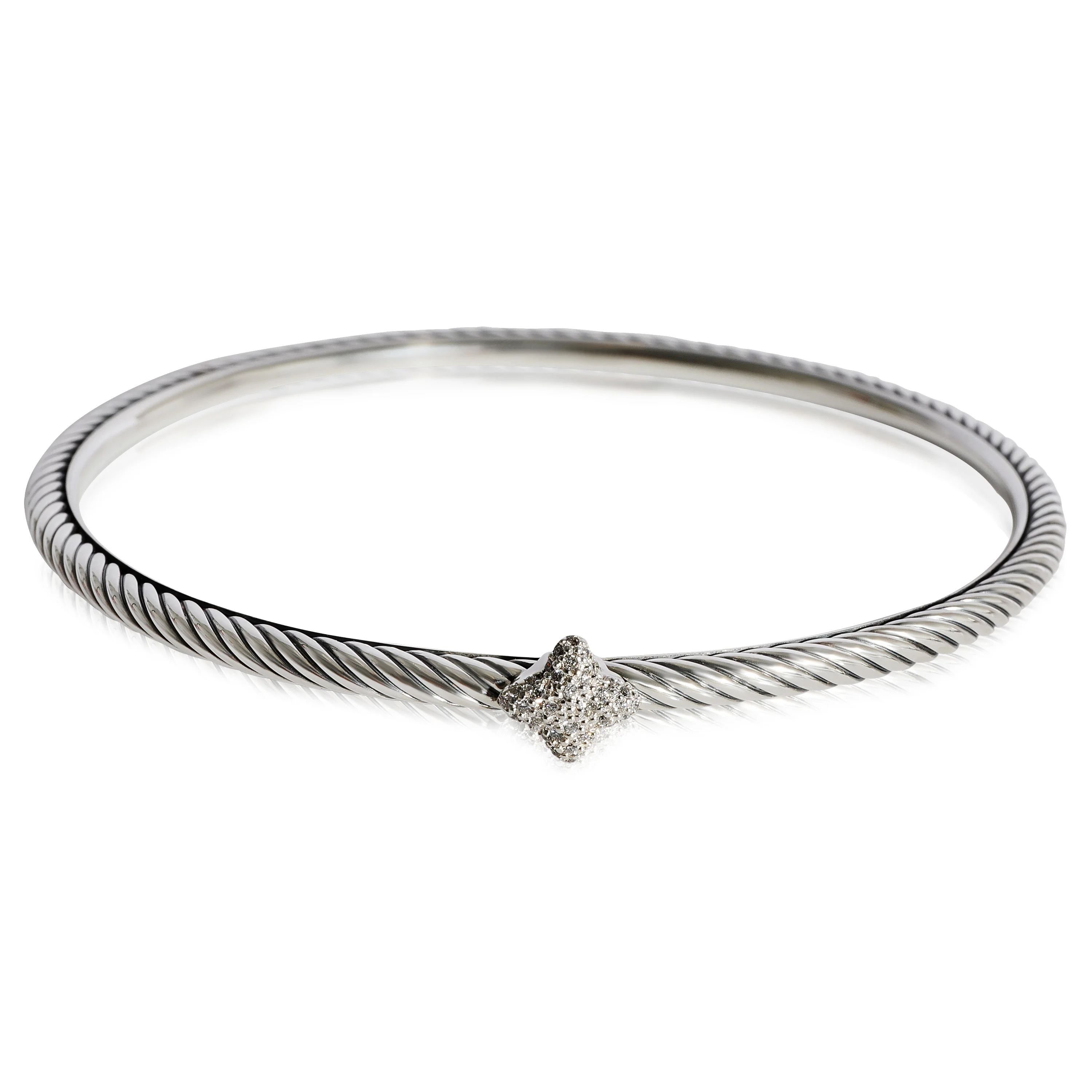 David Yurman Confetti Diamond Bangle in  Sterling Silver 0.05 CTW