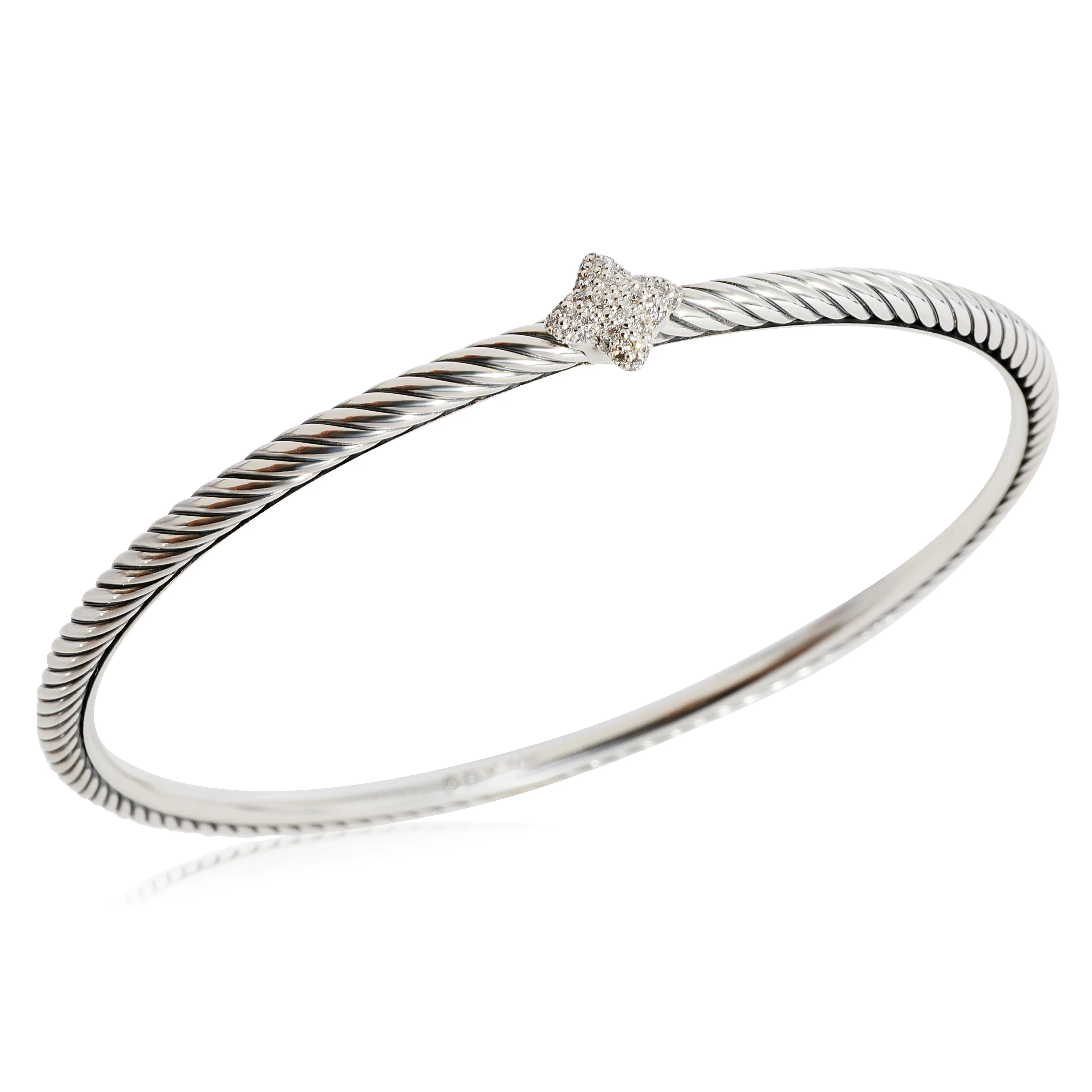 David Yurman Confetti Diamond Bangle in  Sterling Silver 0.05 CTW - Image 4