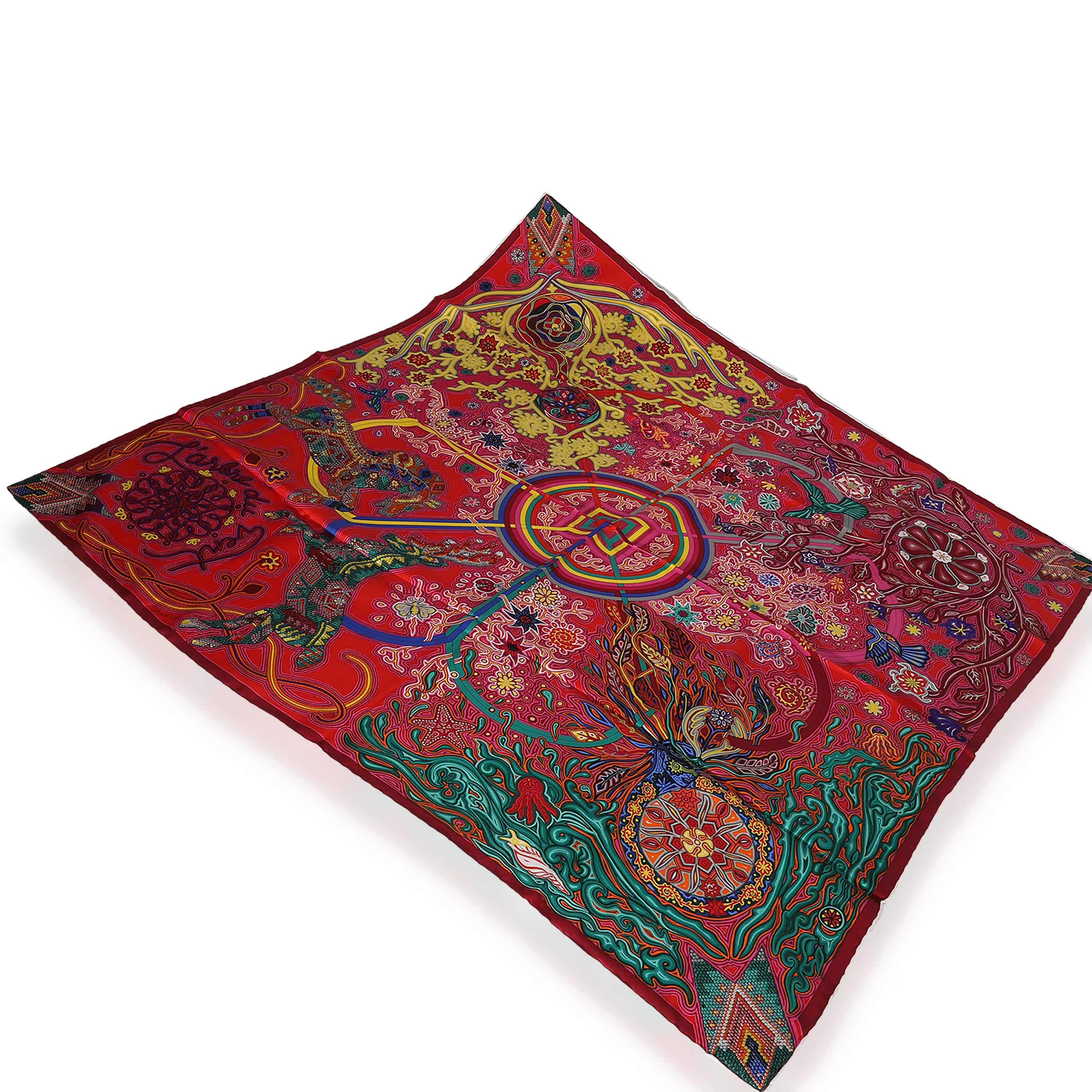 Hermès Multicolor Silk LAbre Du Vent Scarf 90 - Image 3