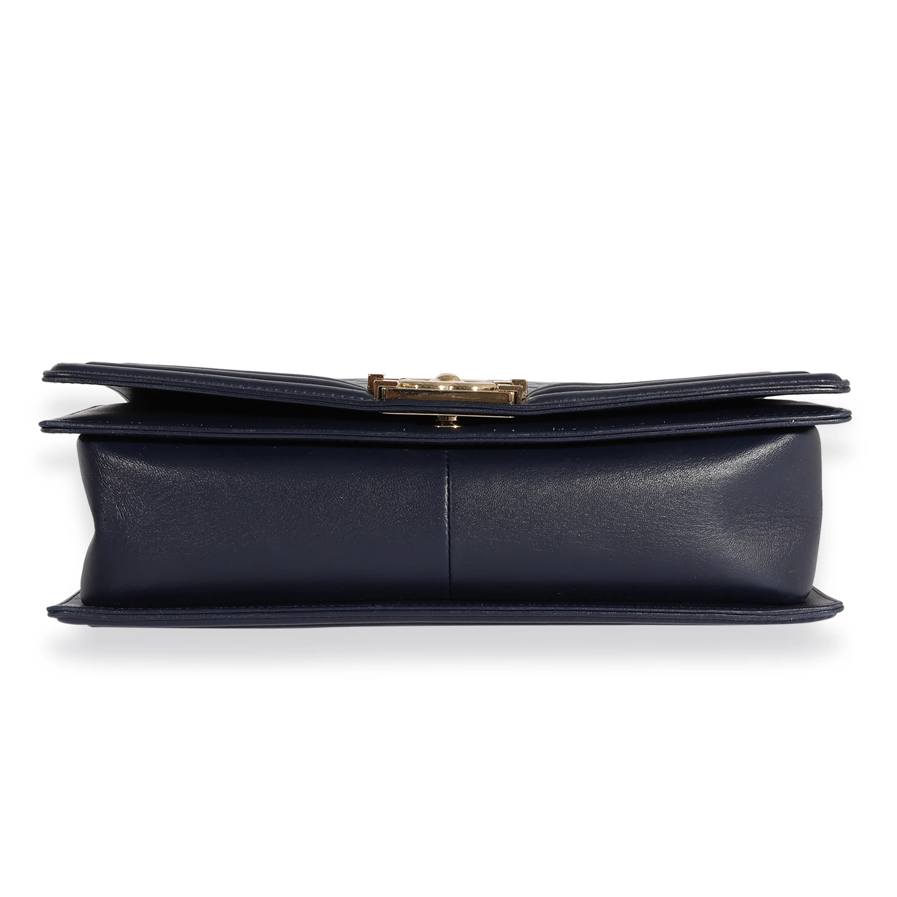 Chanel Navy Quilted Lambskin Large Boy Bag - Image 3