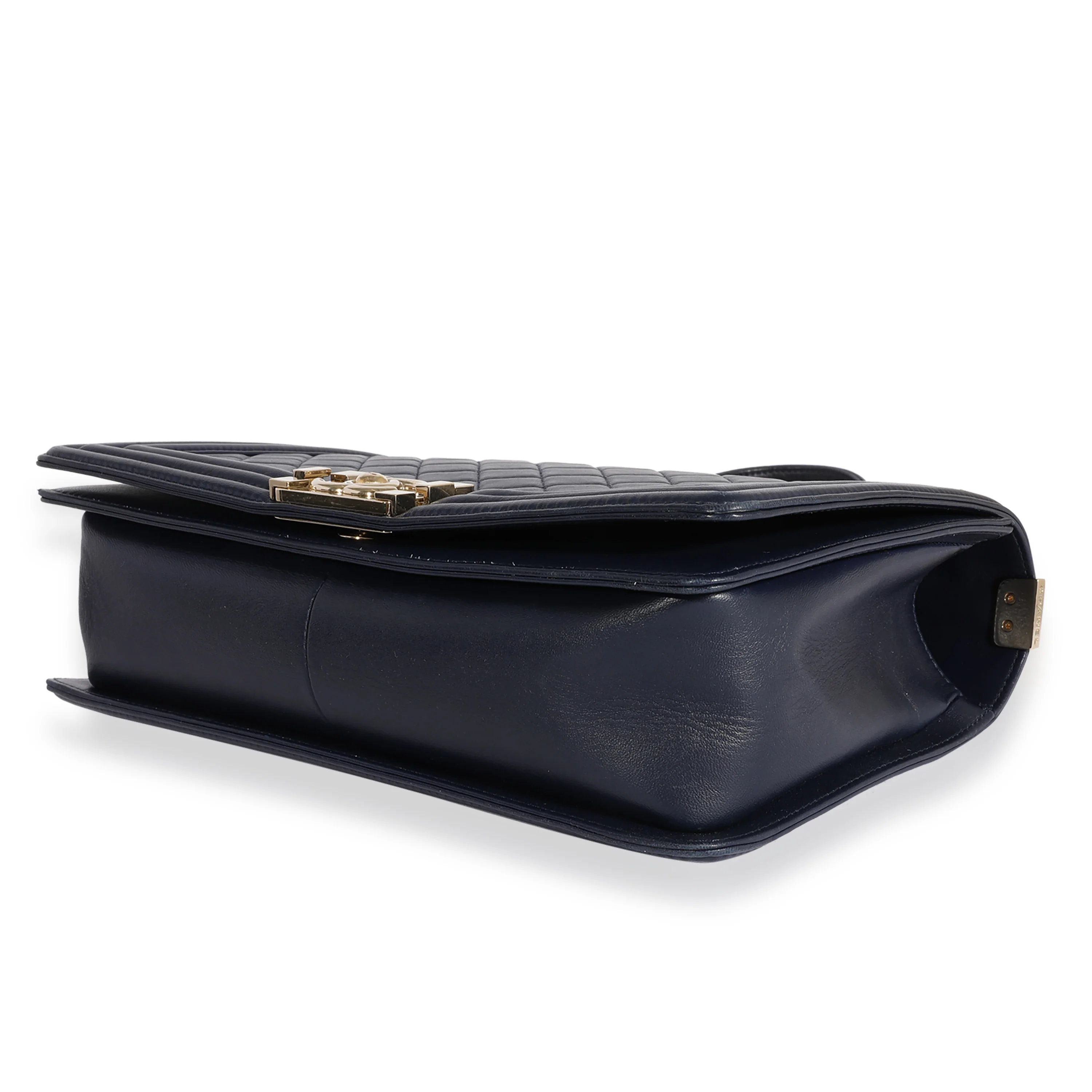 Chanel Navy Quilted Lambskin Large Boy Bag - Image 5