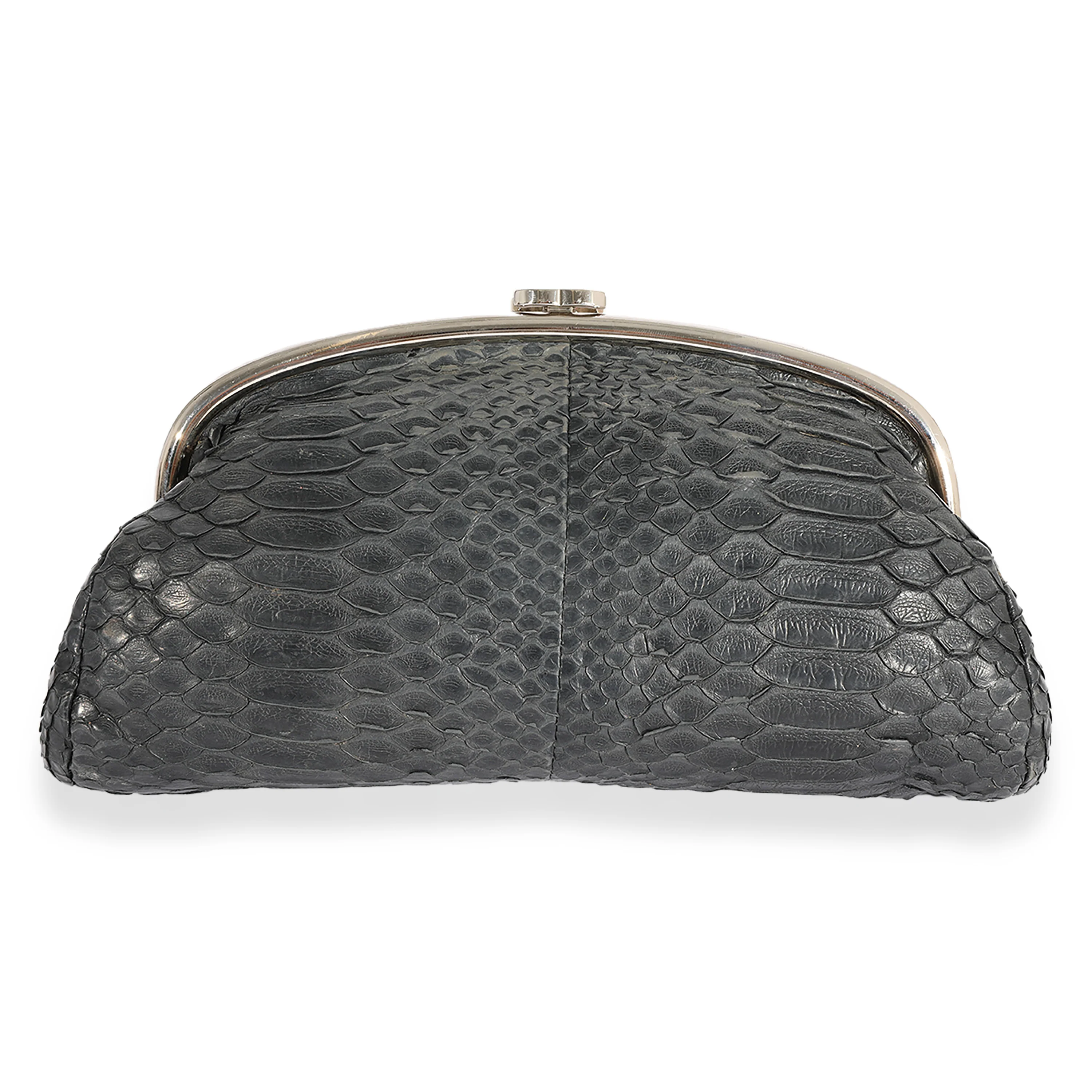 Chanel Black Python Timeless Clutch - Image 3