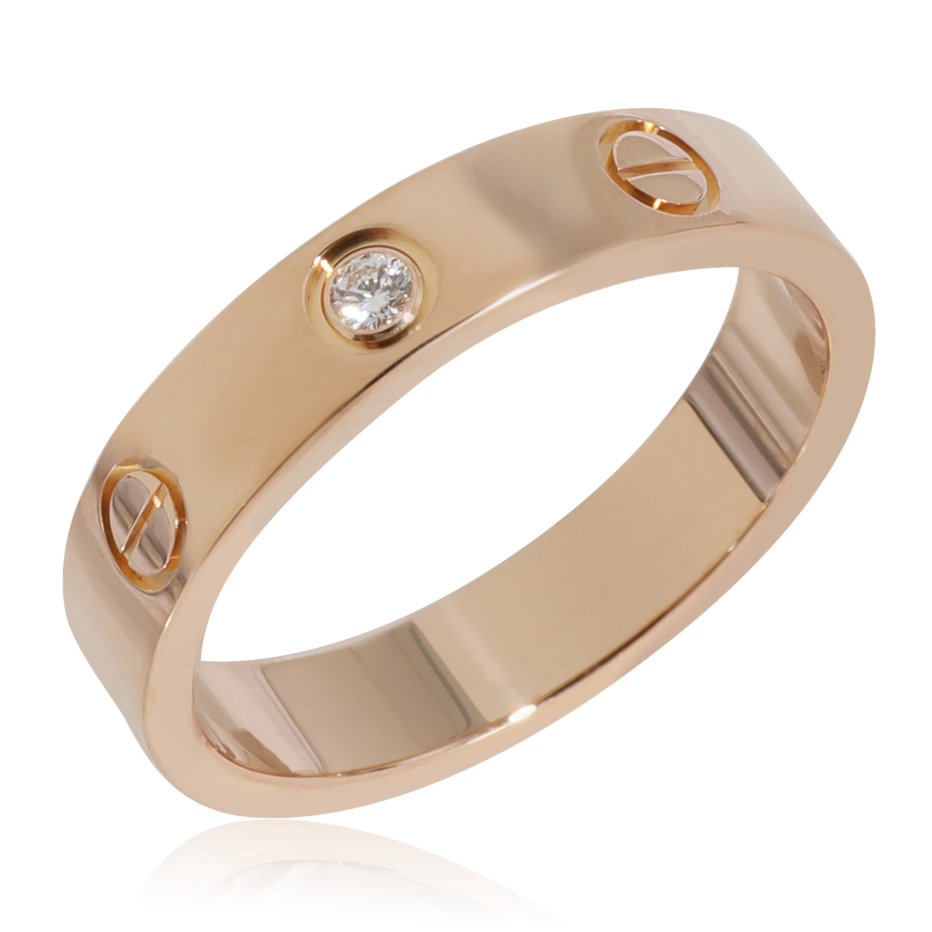 Cartier Love 1 Diamond Wedding Band in 18k Rose Gold 0.02 Ct - Image 4