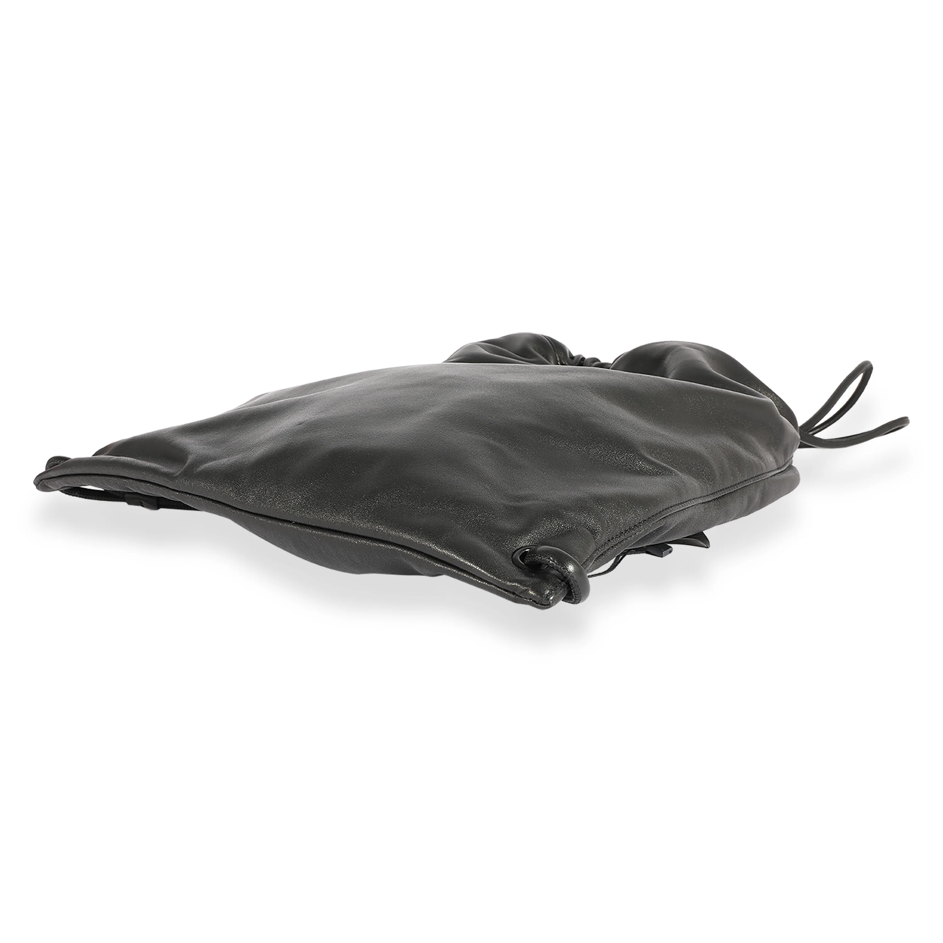 Saint Laurent Black Lambskin Teddy Drawstring Backpack - Image 6