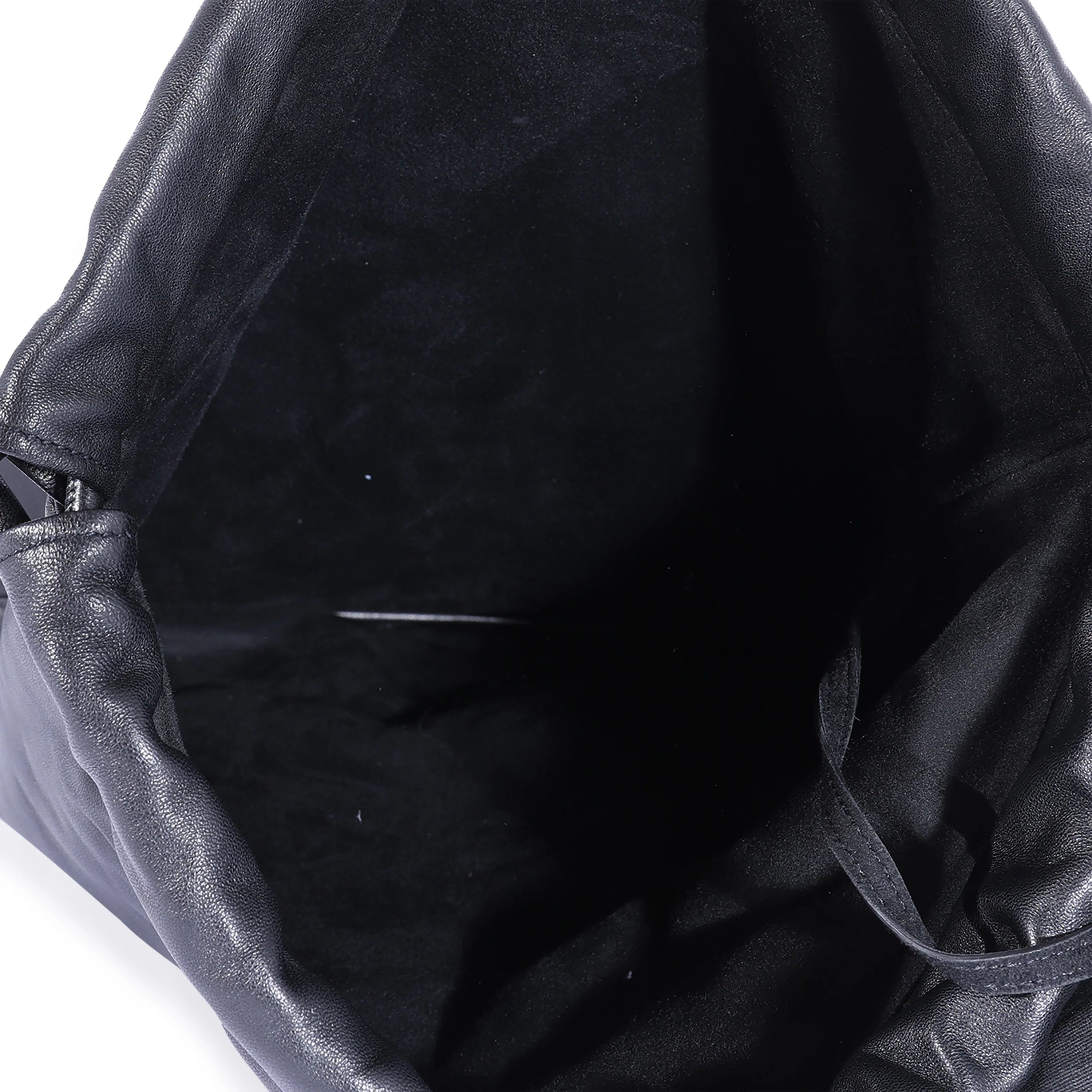 Saint Laurent Black Lambskin Teddy Drawstring Backpack - Image 7