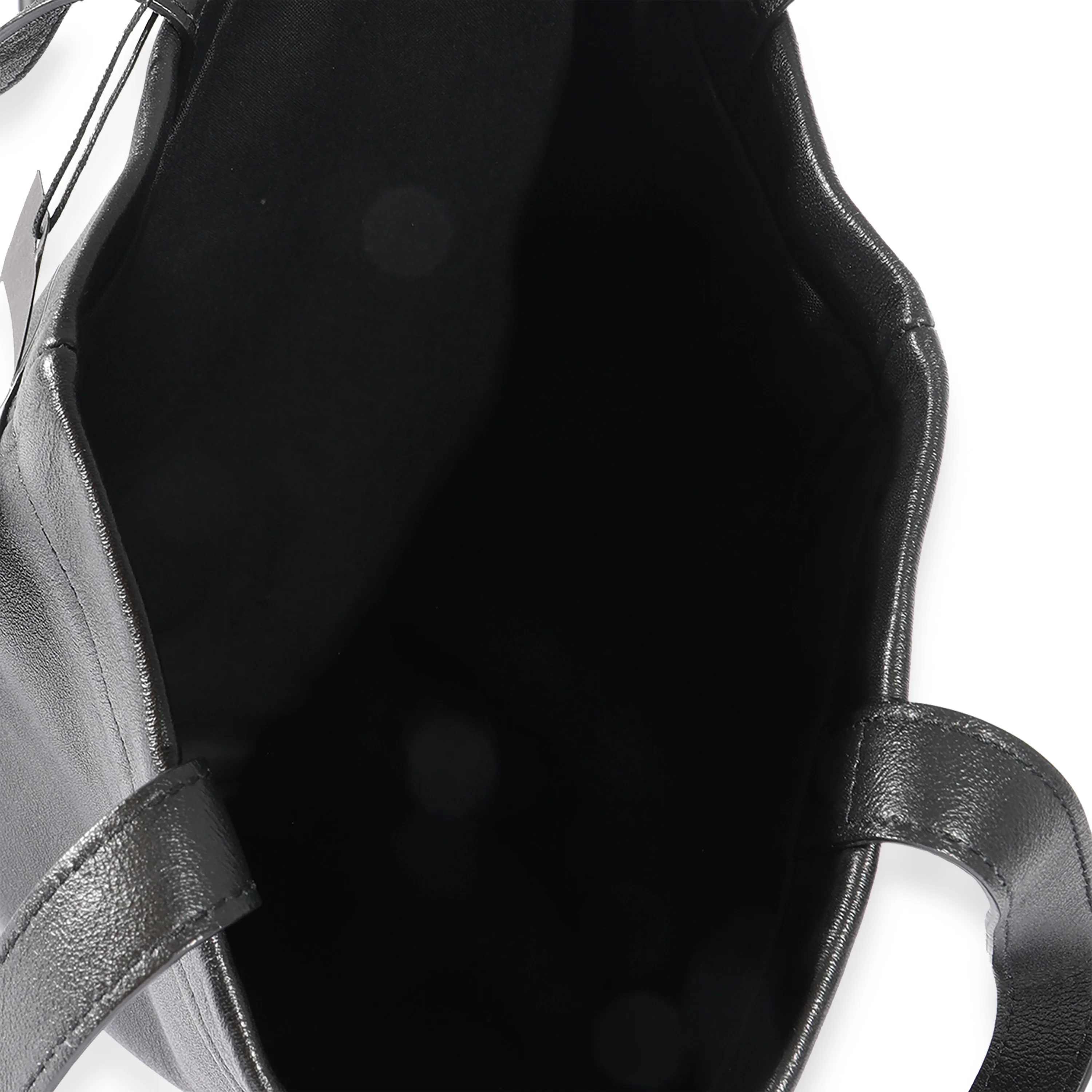 Black Calfskin Flat Shopping Tote - Image 4