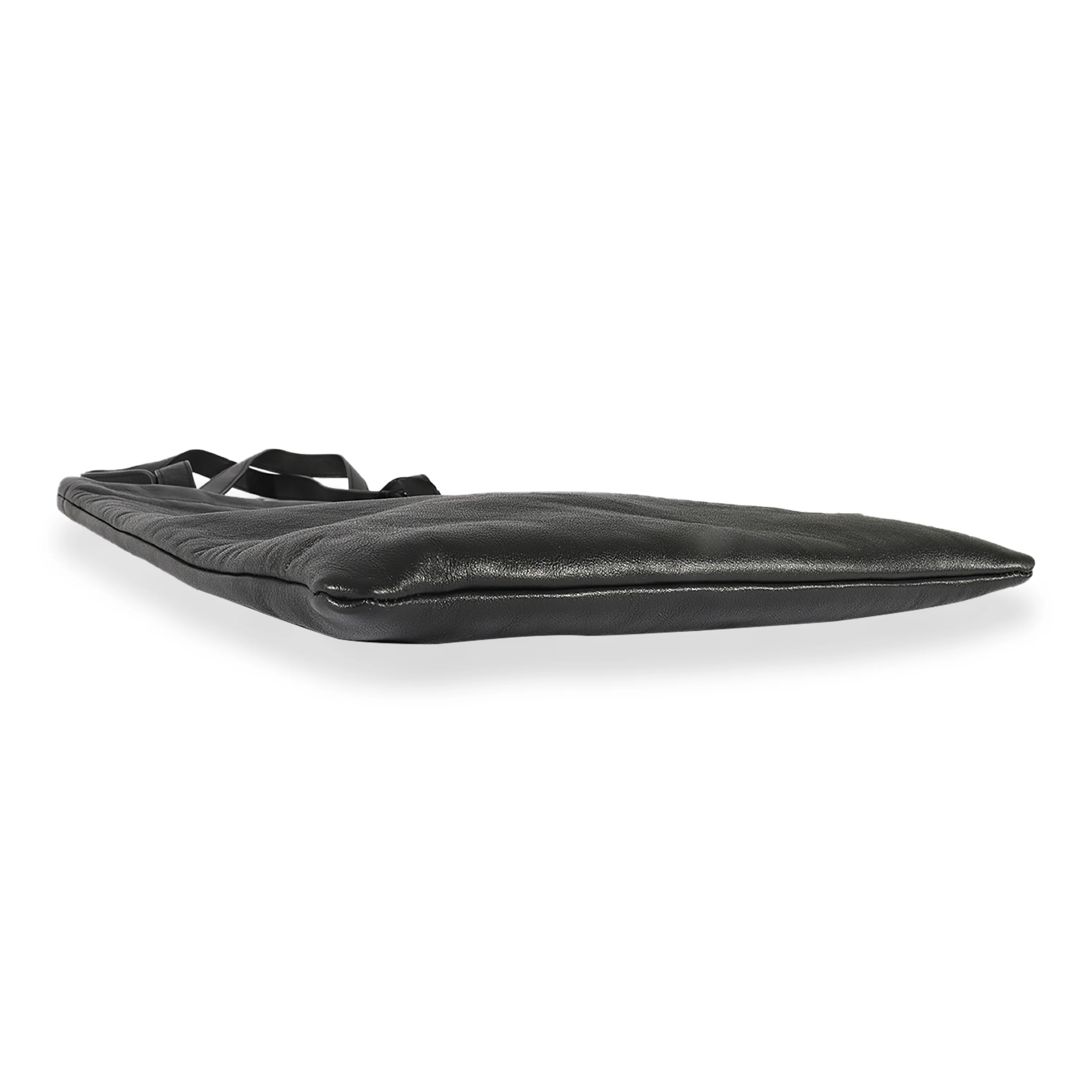 Black Calfskin Flat Shopping Tote - Image 6