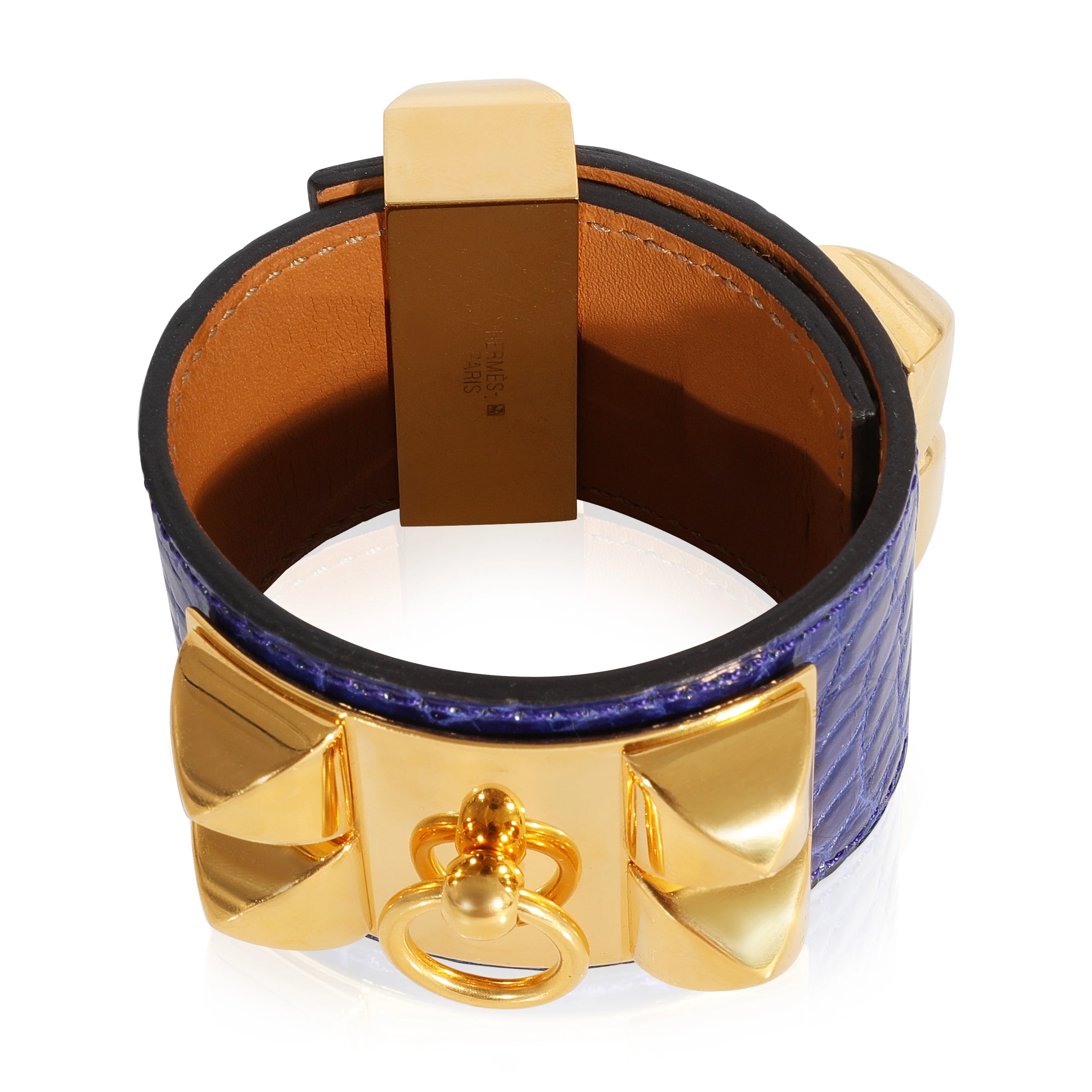 Hermès Collier de Chien Bracelet Blue Shiny Alligator 2014 - Image 3