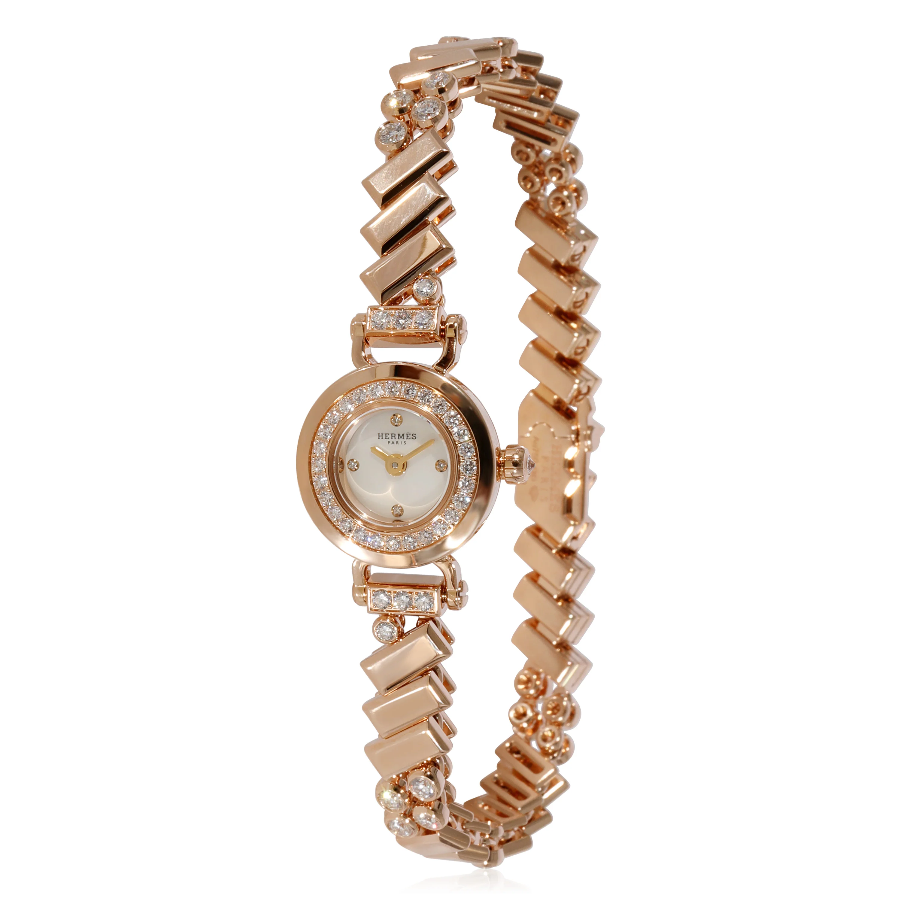 Hermès Faubourg Polka W055926WW00 Womens Watch in Rose Gold
