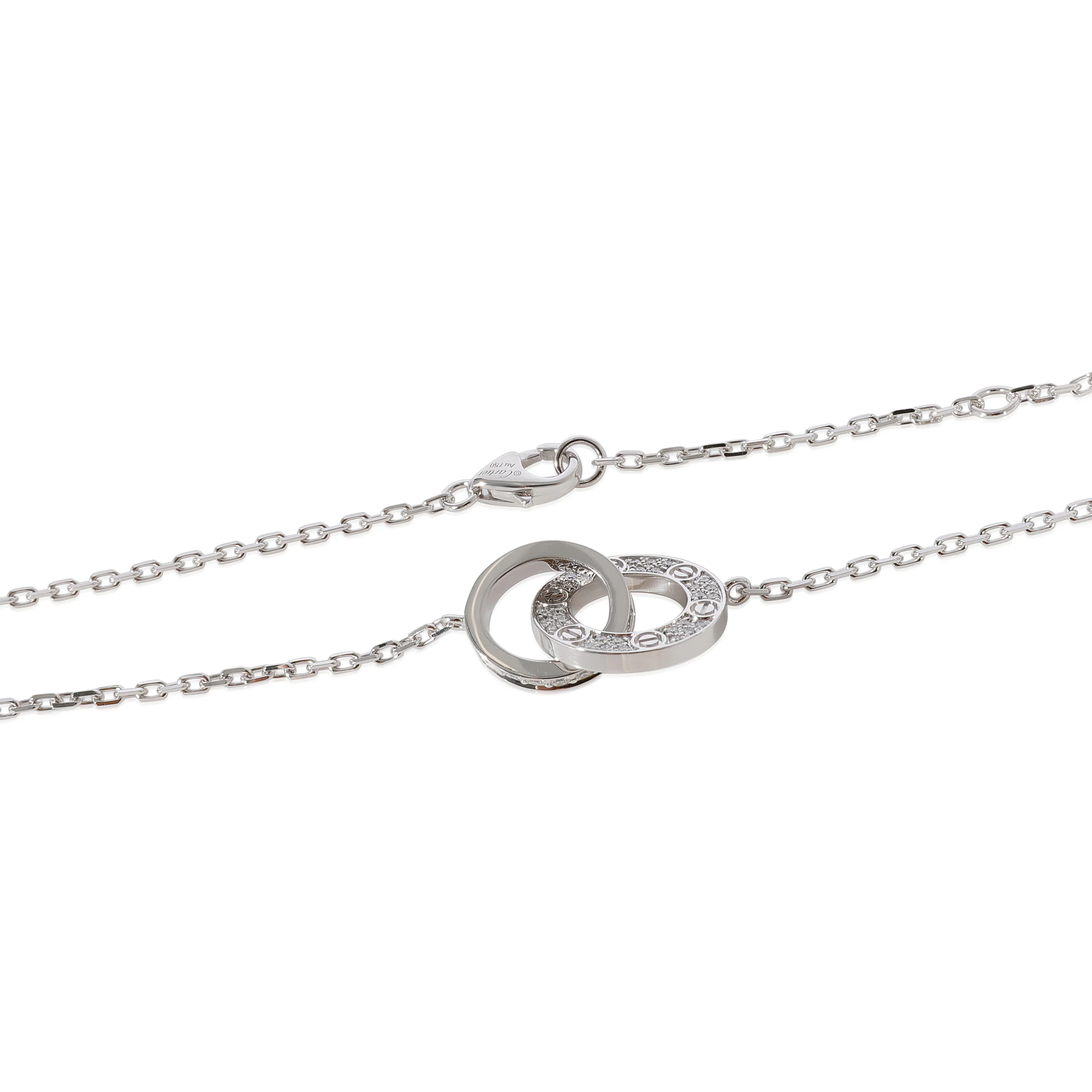 Cartier Love Interlocking Diamond Pendant in 18k White Gold 0.3 CTW - Image 2