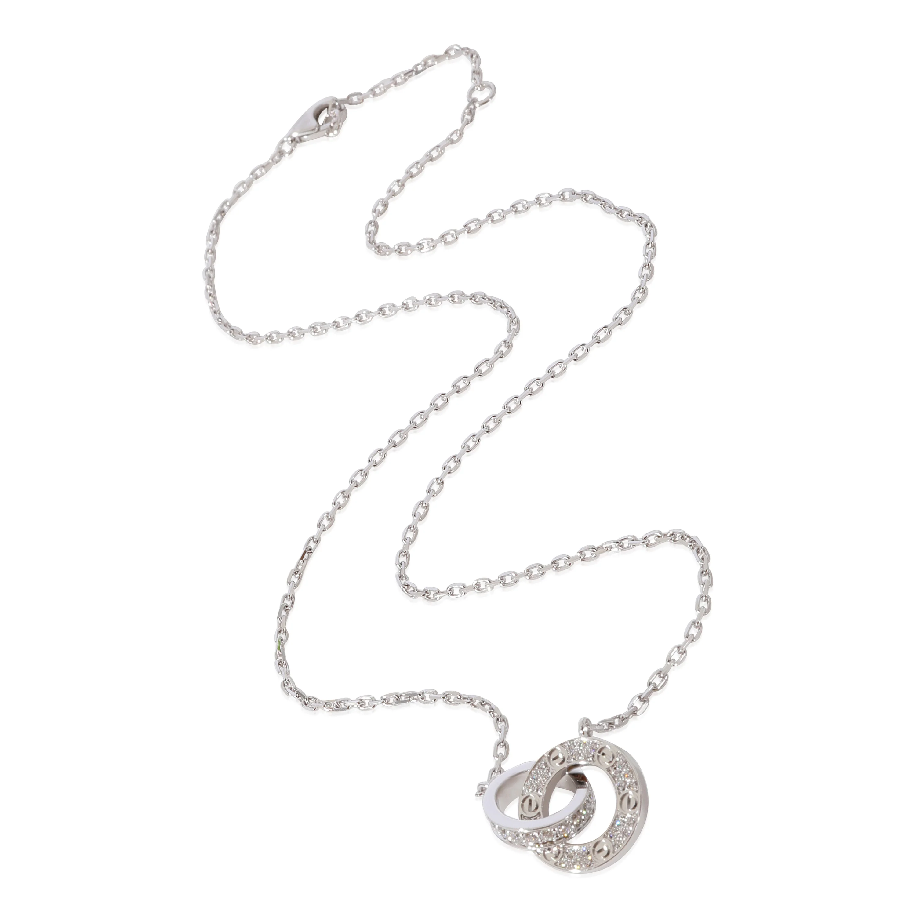 Cartier Love Interlocking Diamond Pendant in 18k White Gold 0.3 CTW - Image 3