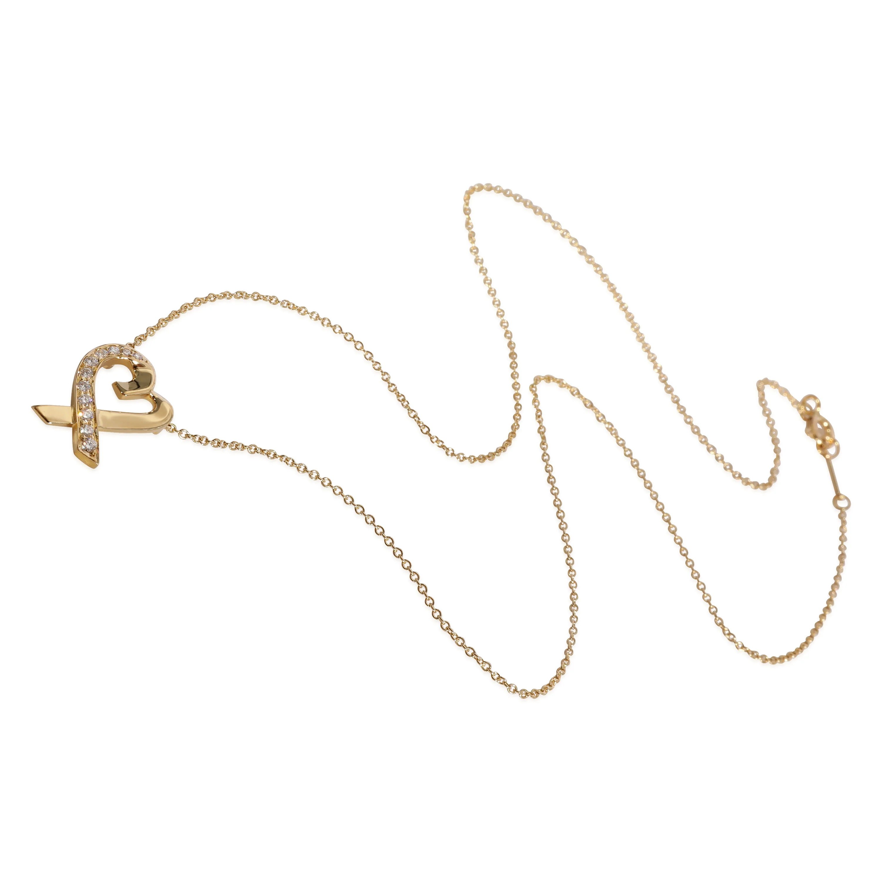 Paloma Picasso Loving Heart Pendant in 18K Yellow Gold 0.14 CTW - Image 3