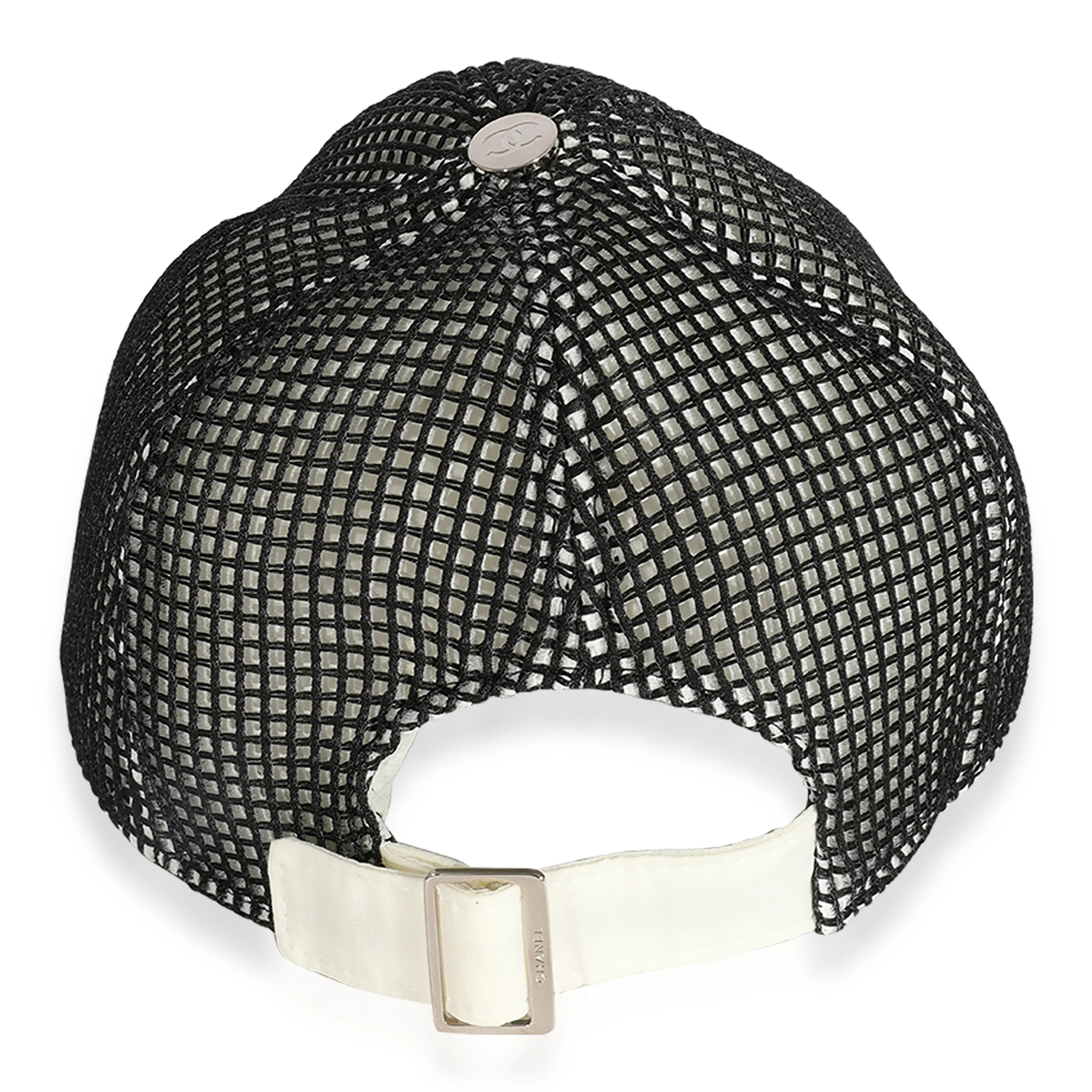 Chanel Black & White Mesh Baseball Cap - Image 2