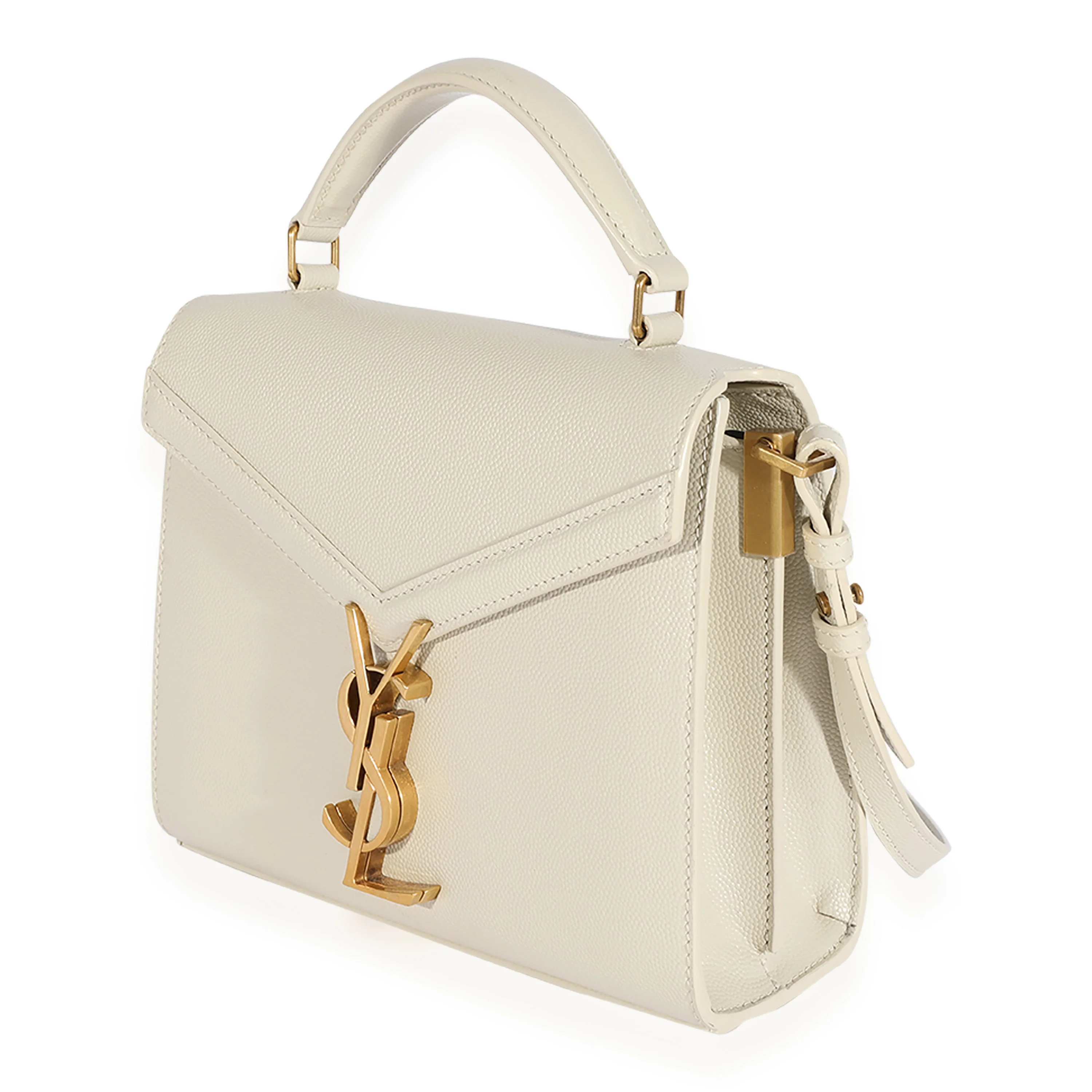 Saint Laurent Blanc Vintage Grain De Poudre Cassandra Mini Top Handle Bag - Image 2