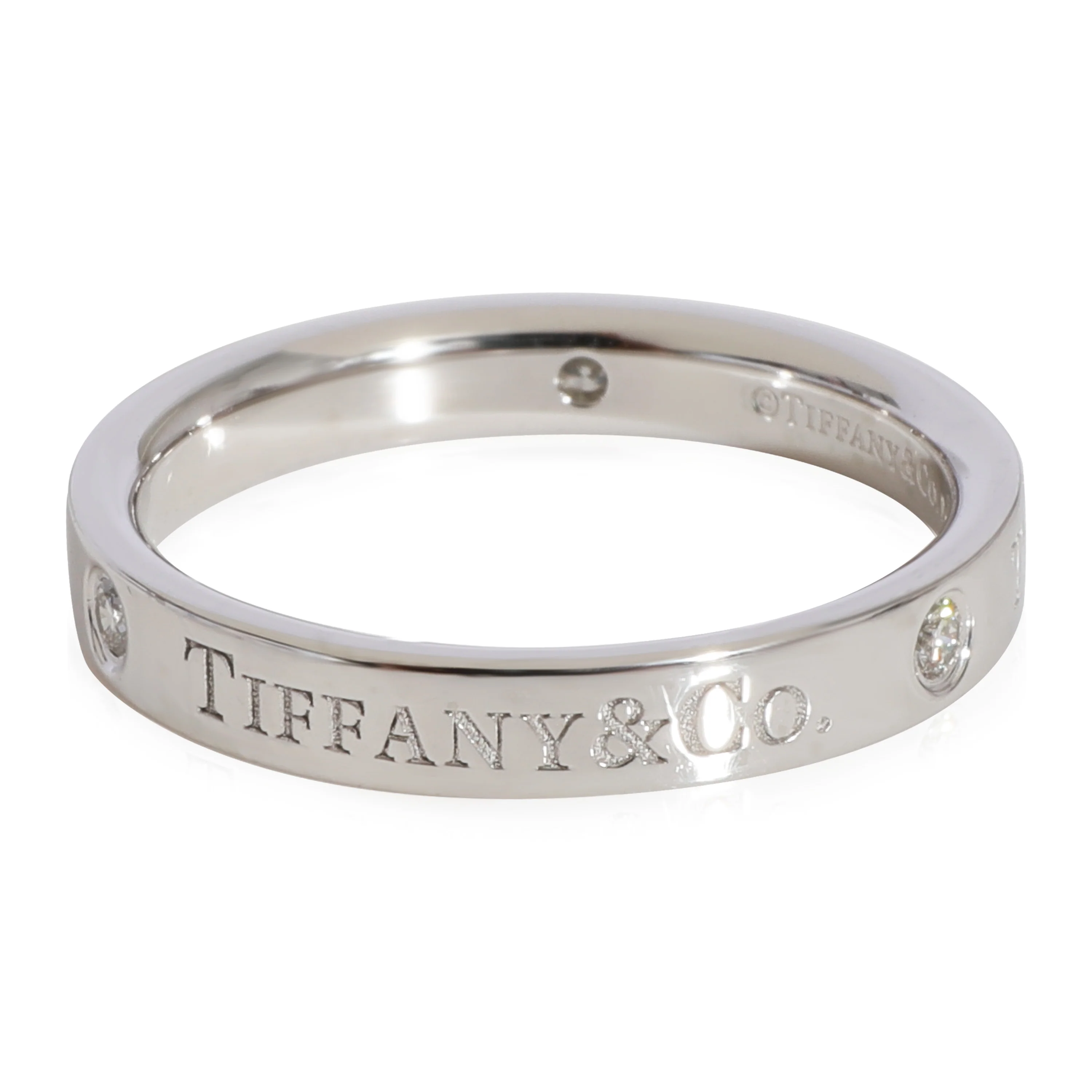 3 Diamond Band Ring in Platinum 0.07 CTW - Image 2