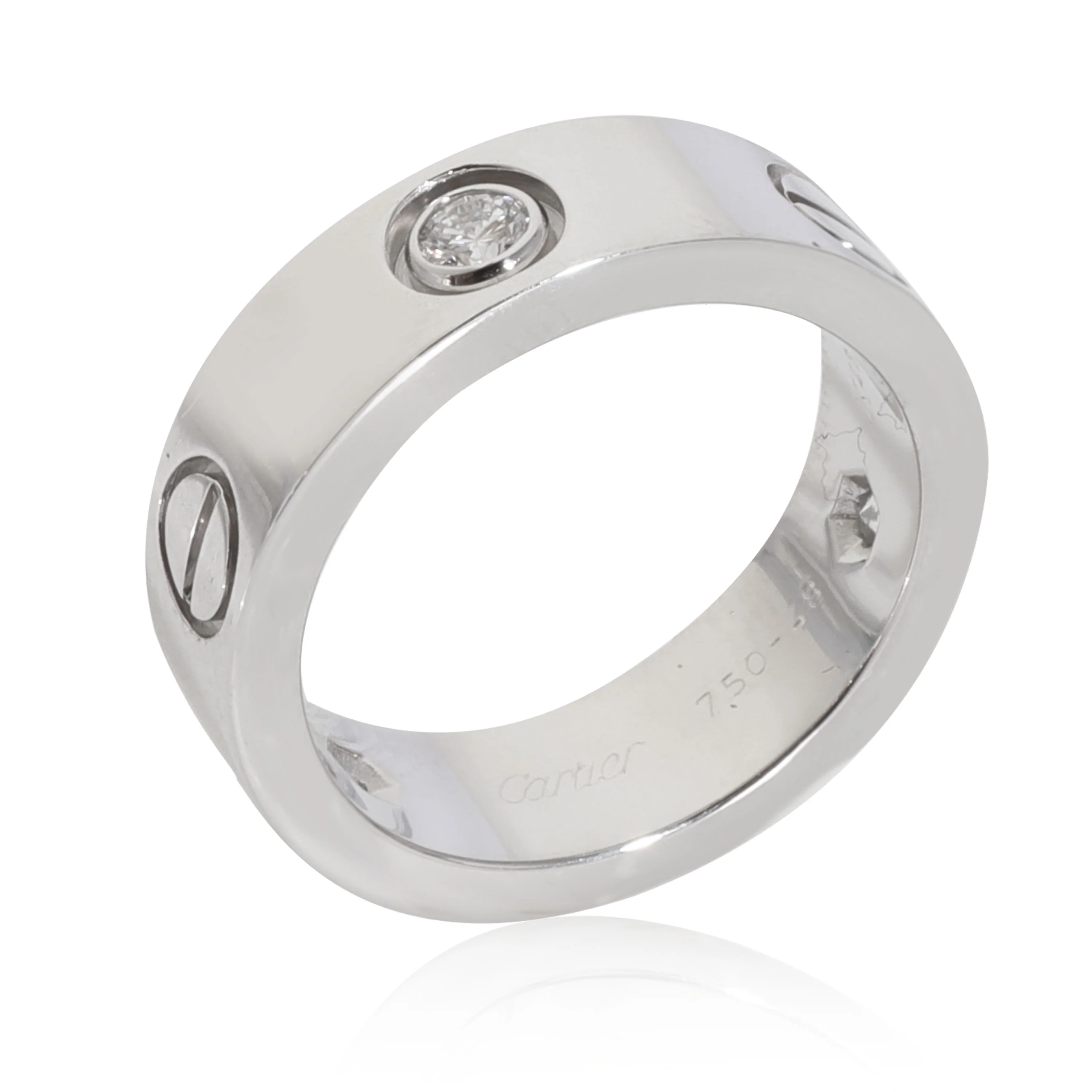 Love Ring, 3 Diamonds (White Gold) - Image 2
