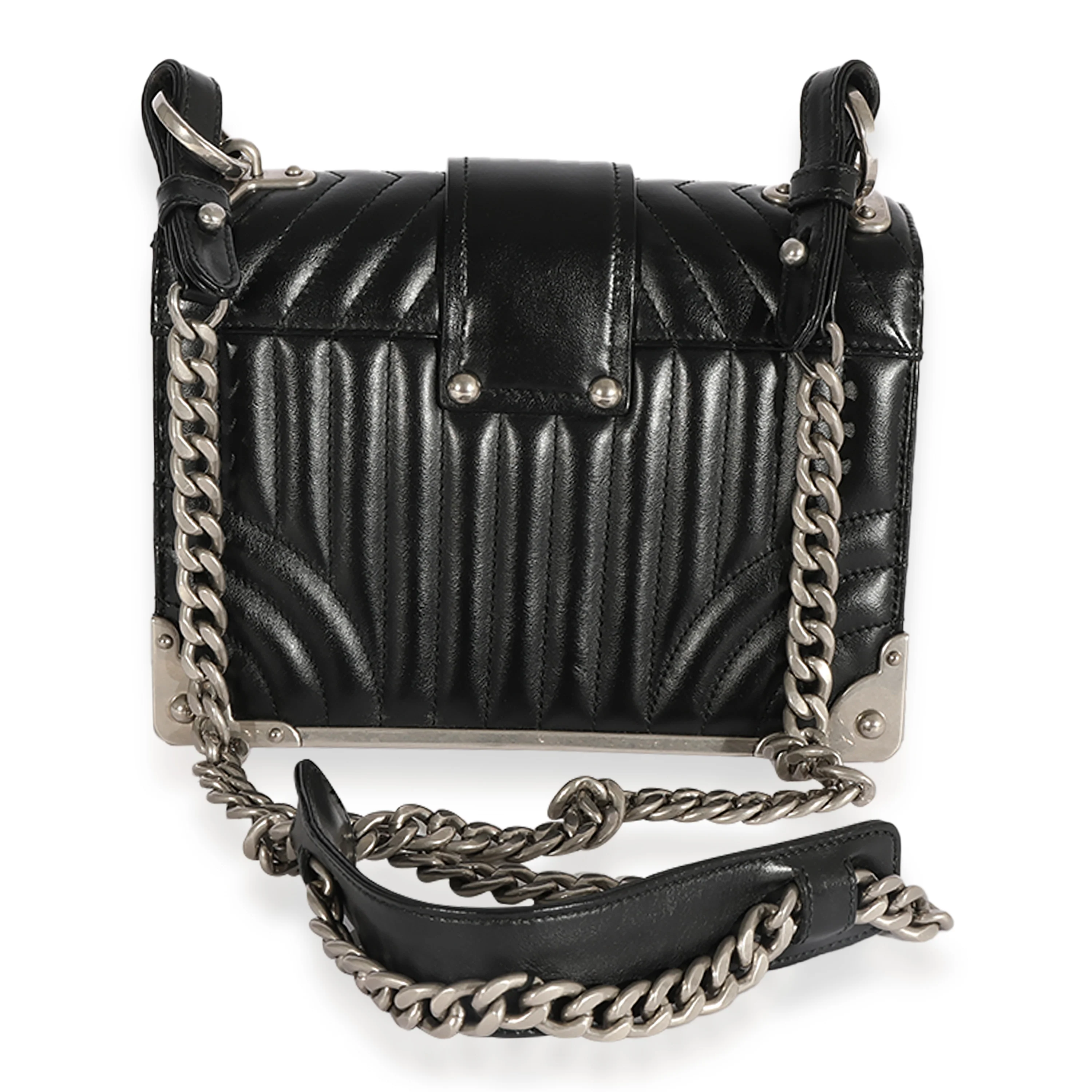 Black Prada Soft Calfskin Impunture Diagramme Cahier Crossbody Bag - Image 3