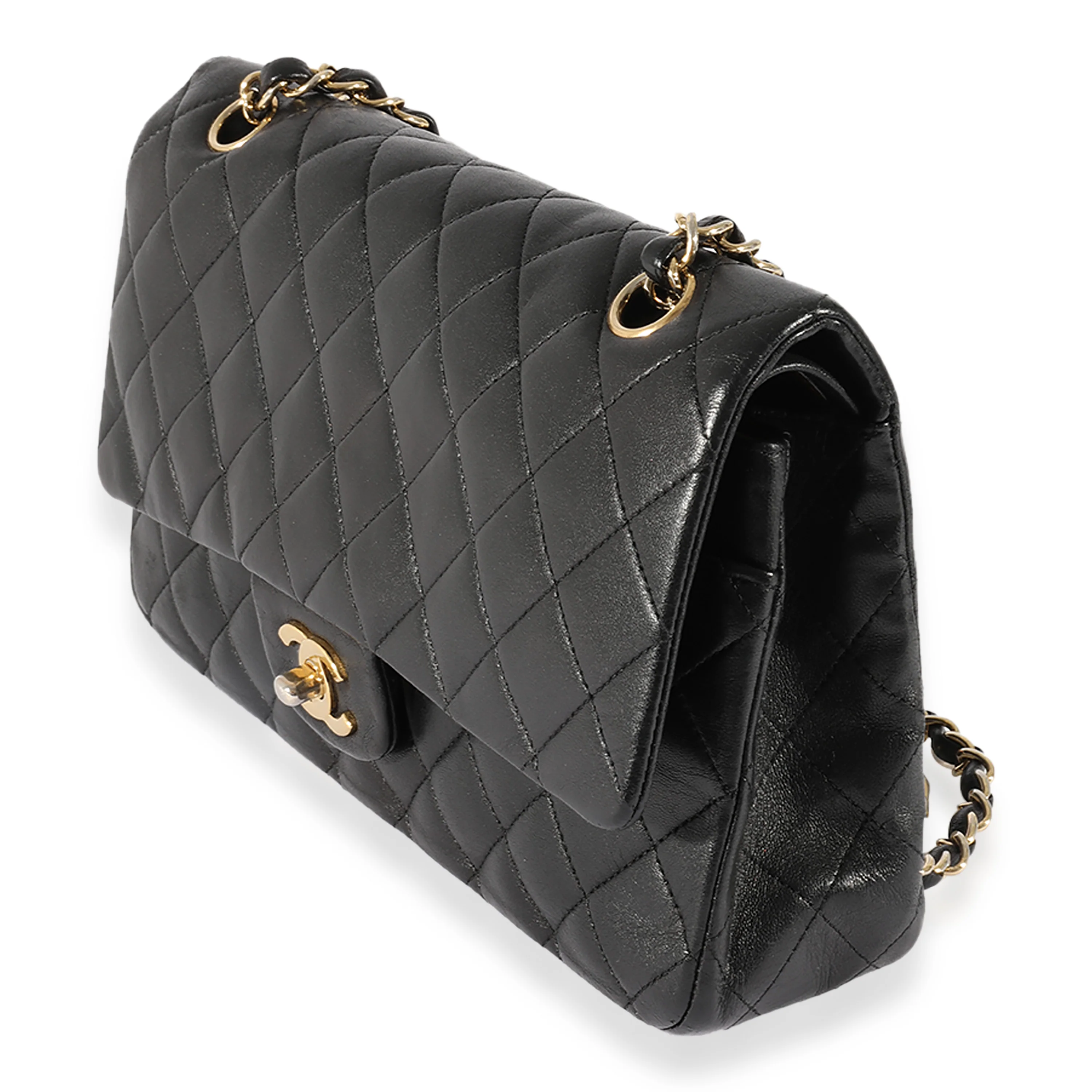 Black Quilted Lambskin Medium Classic Double Flap Bag - Image 2