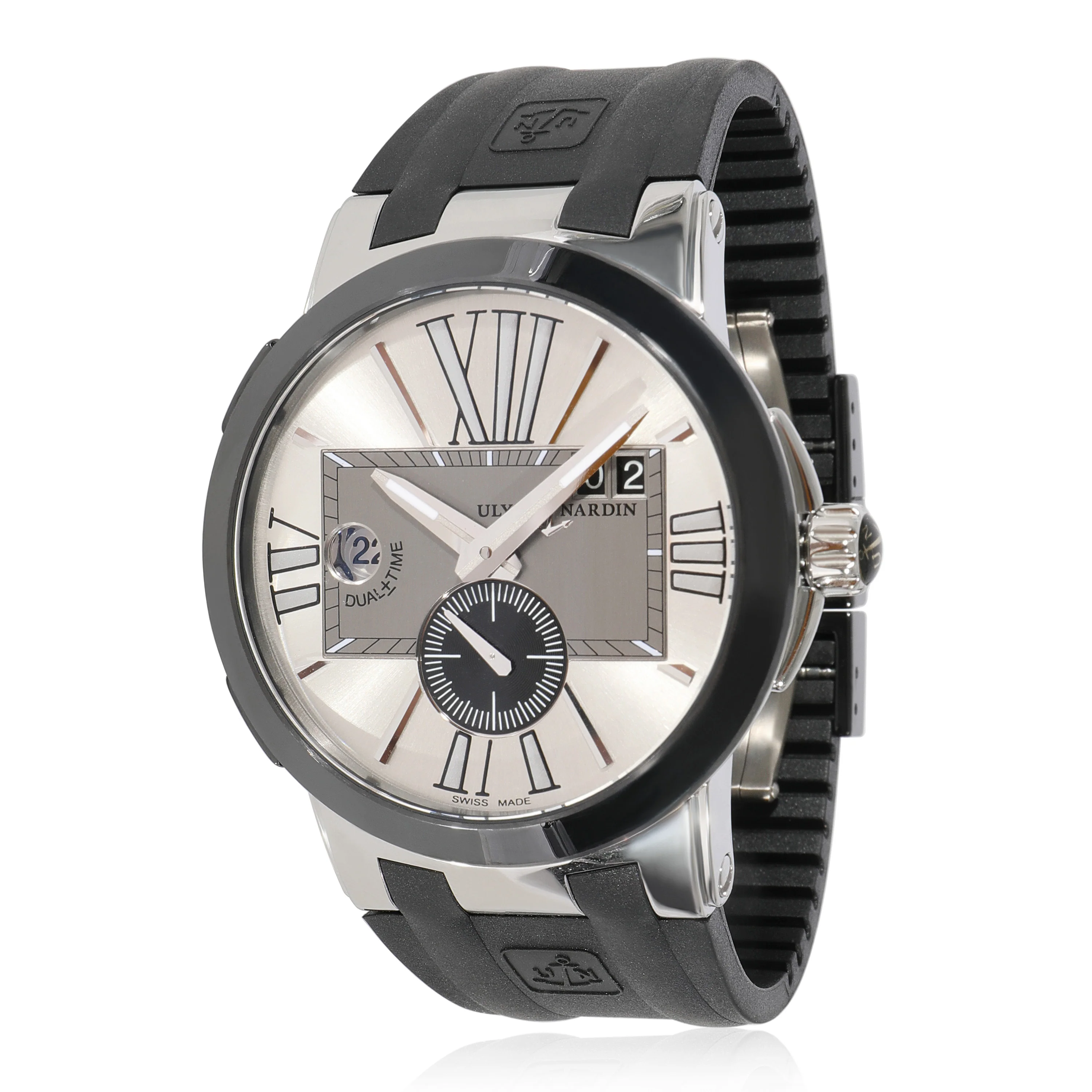 Ulysse Nardin Executive Dual Time T-243-00 Mens Watch in Stainless Steel/Ceram