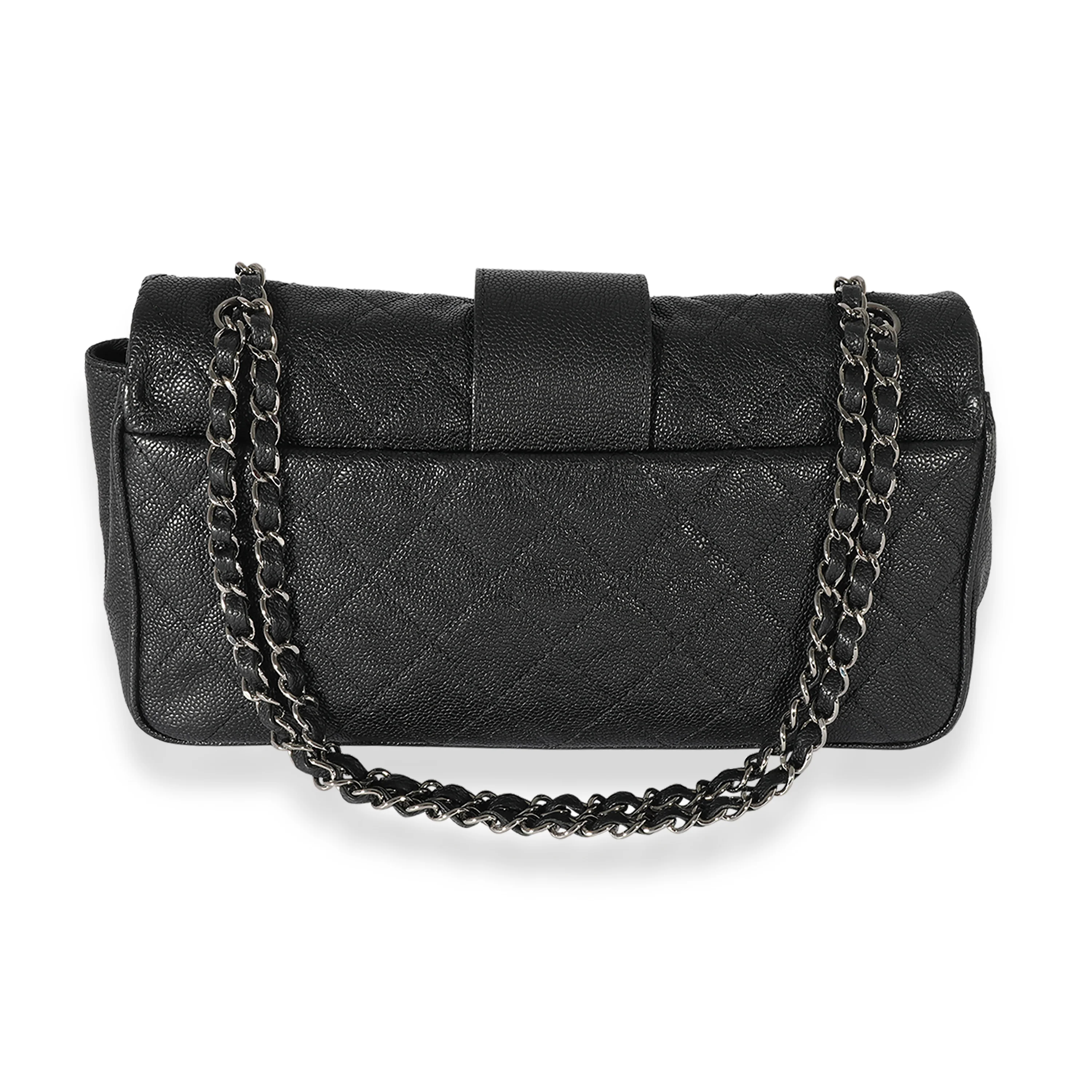Chanel Black Quilted Caviar Reissue Strap Flap Bag - Image 3