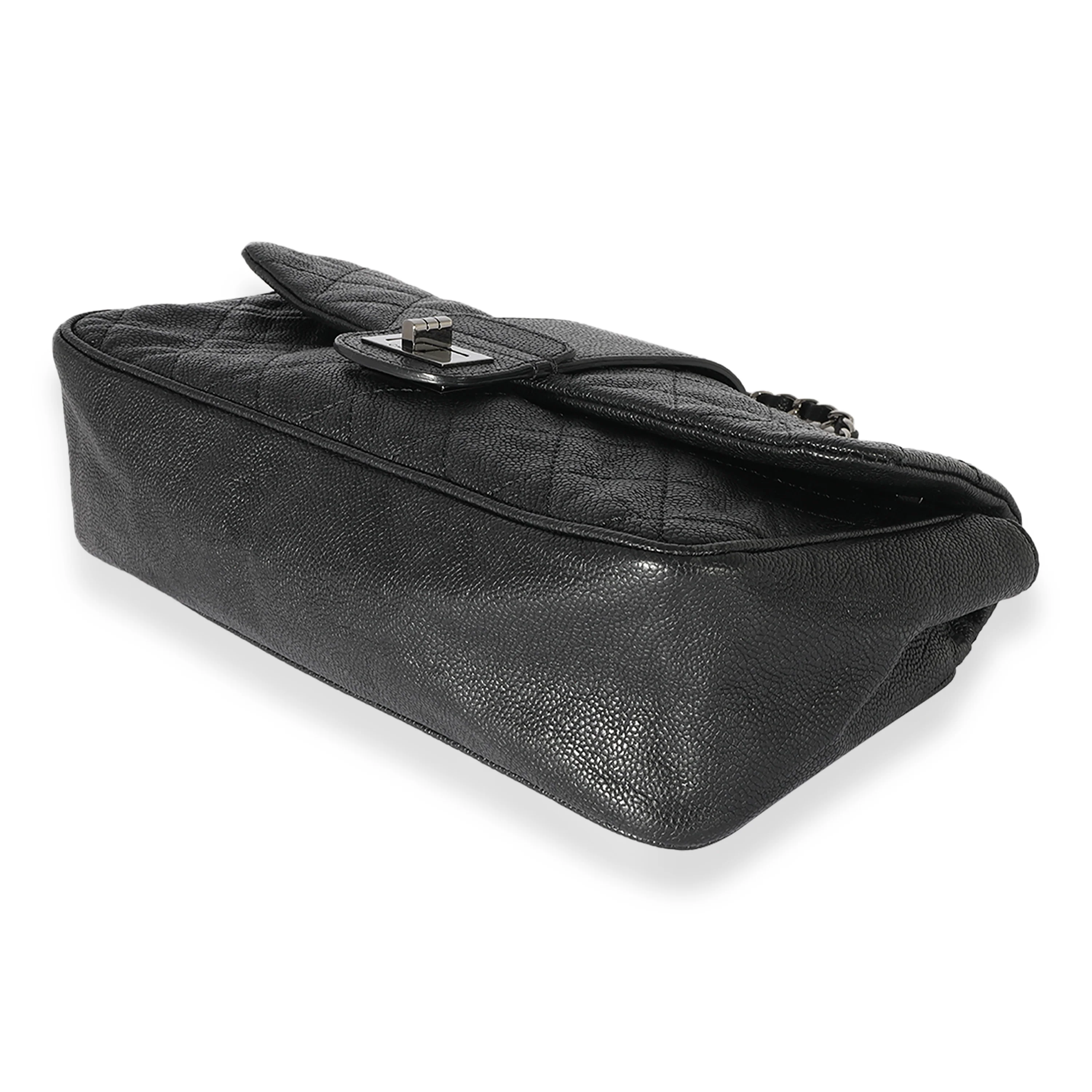 Chanel Black Quilted Caviar Reissue Strap Flap Bag - Image 7