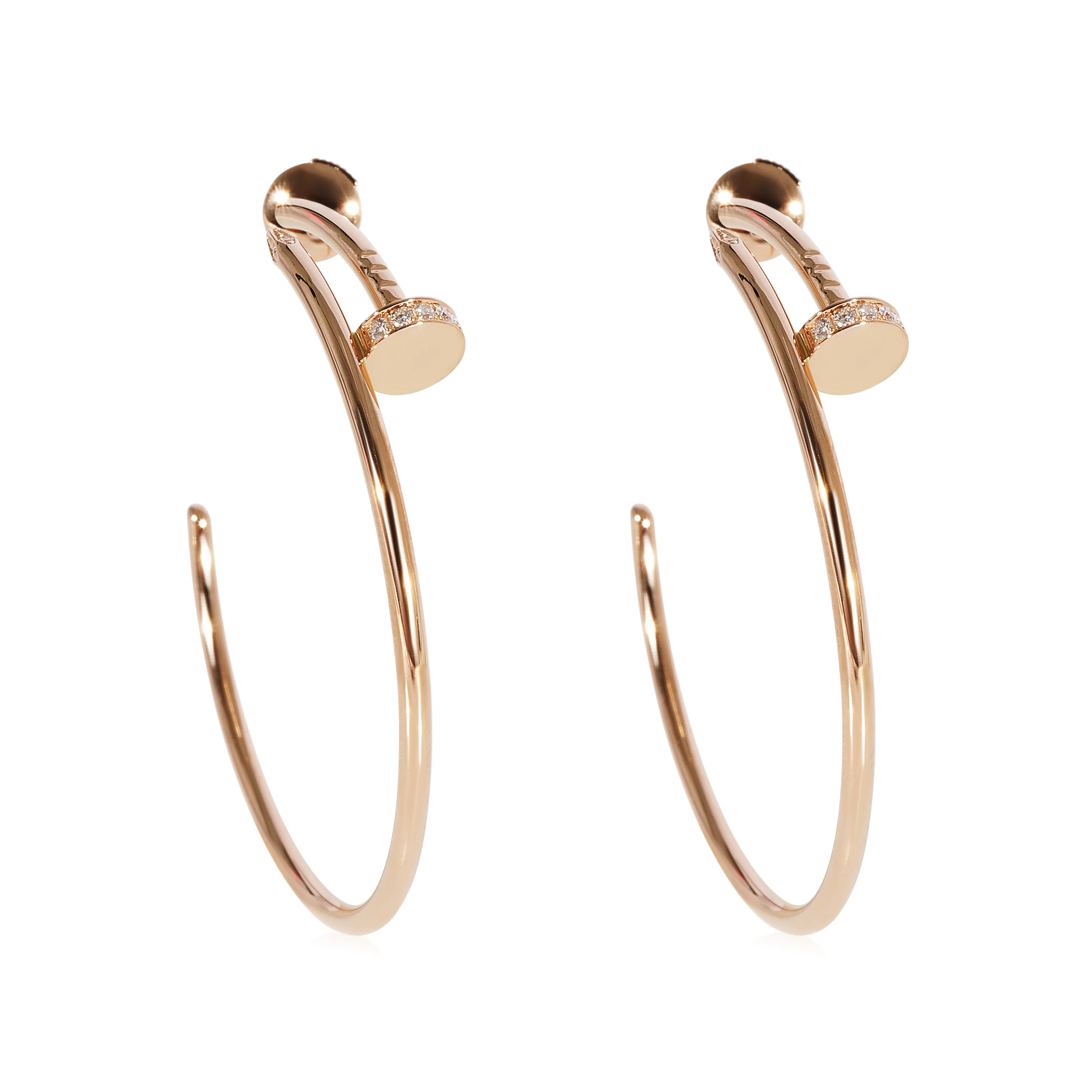 Cartier Juste un Clou Earrings in 18k Rose Gold 0.17 CTW