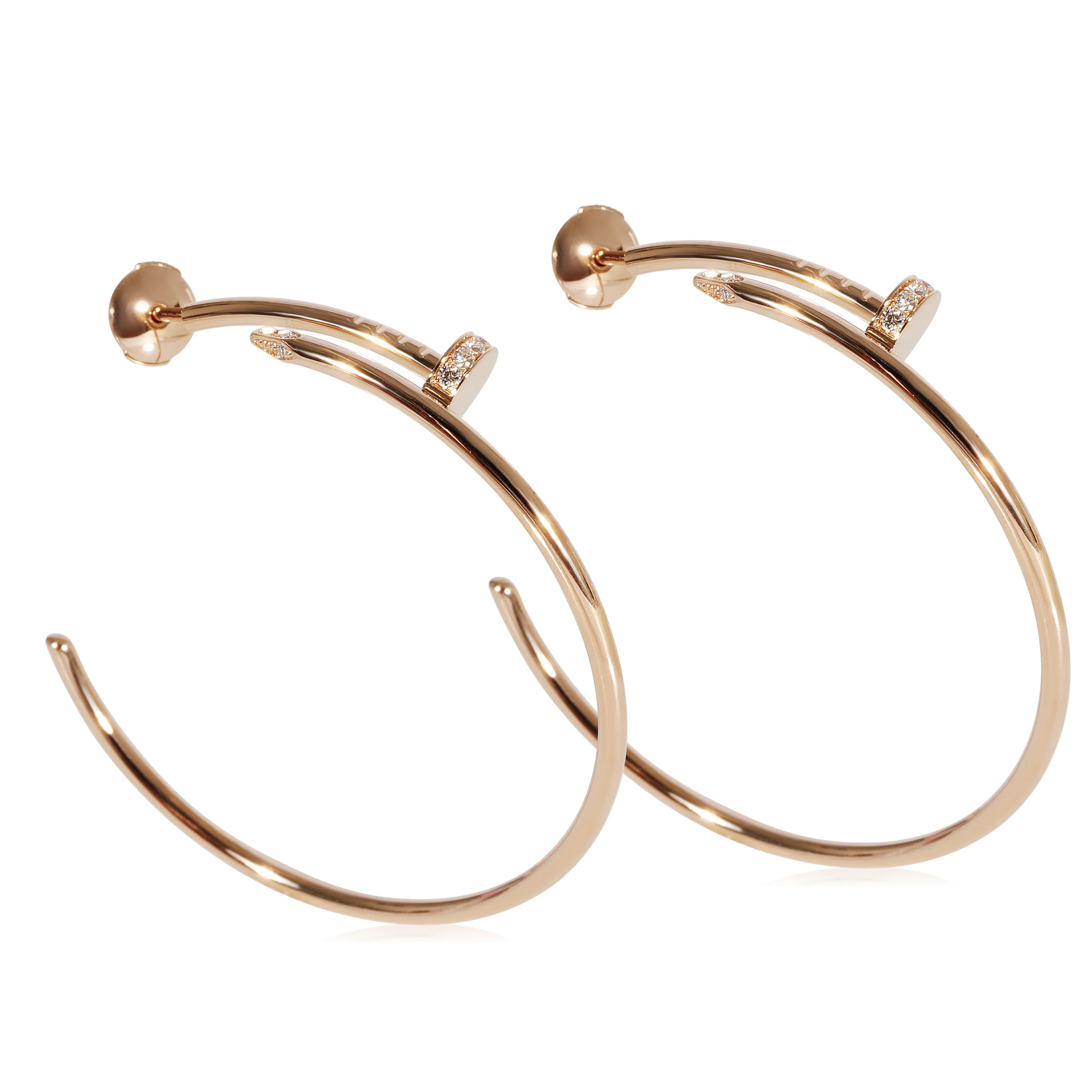 Cartier Juste un Clou Earrings in 18k Rose Gold 0.17 CTW - Image 2