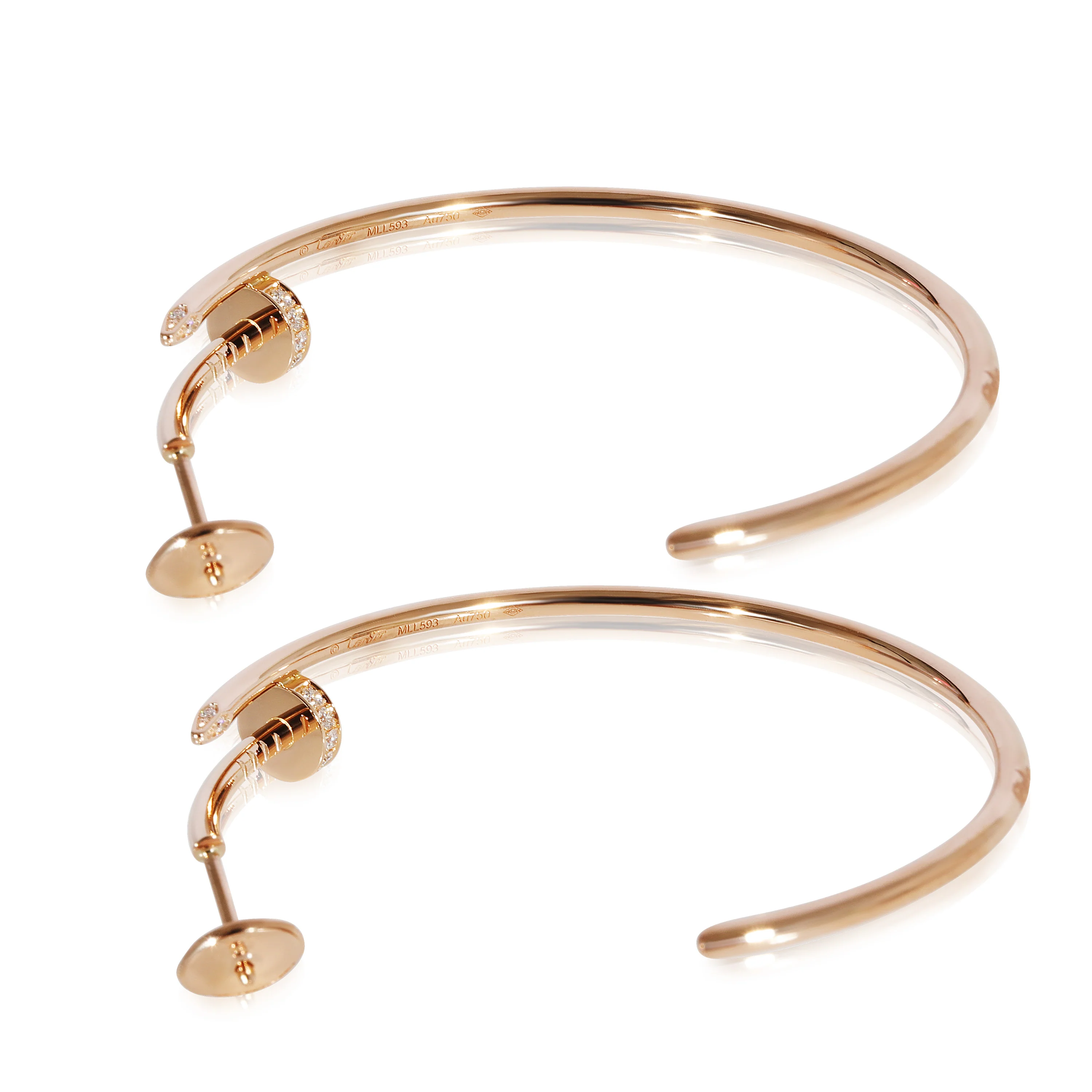 Cartier Juste un Clou Earrings in 18k Rose Gold 0.17 CTW - Image 4