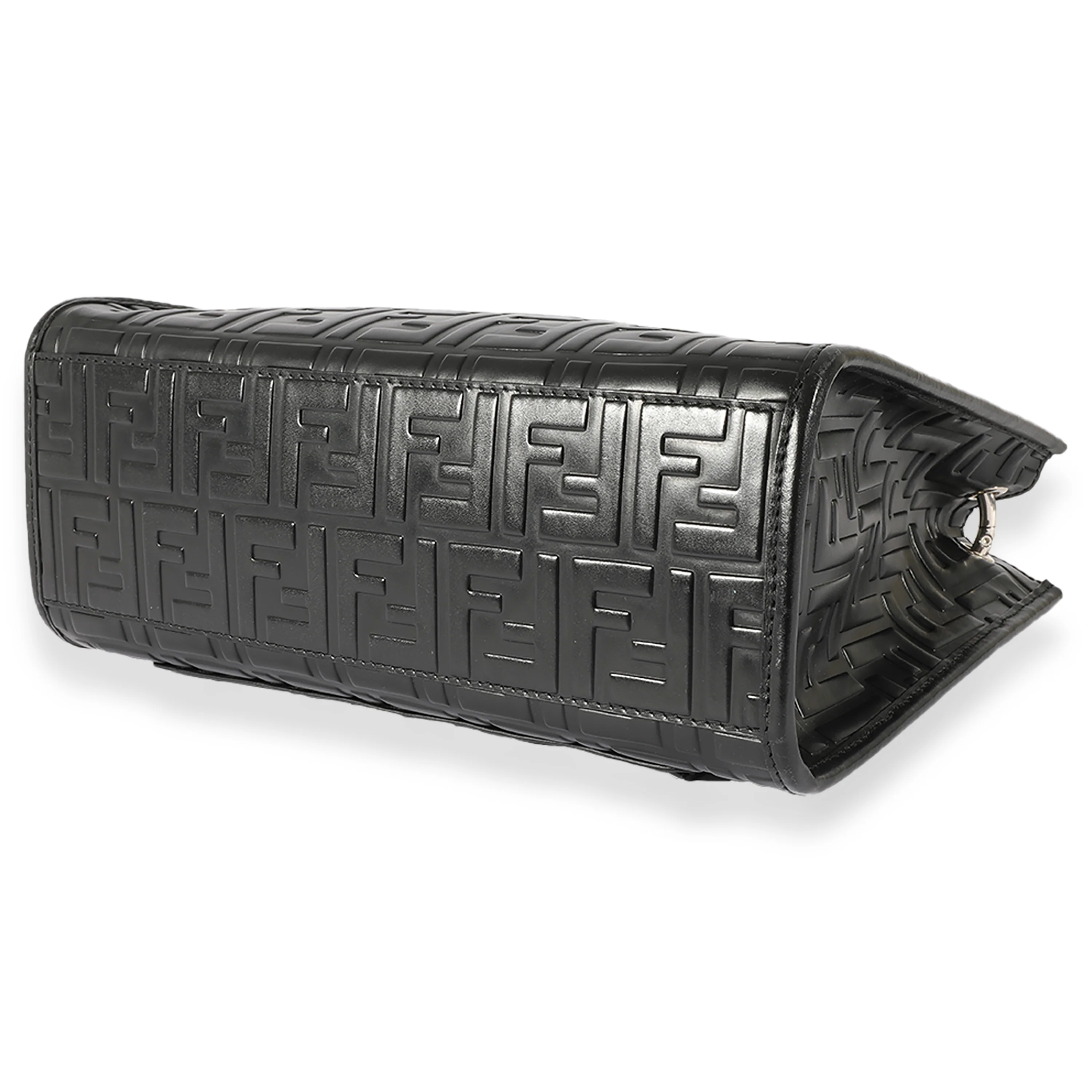 Black Fendi Leather Small FF Runway 1974 Tote - Image 7