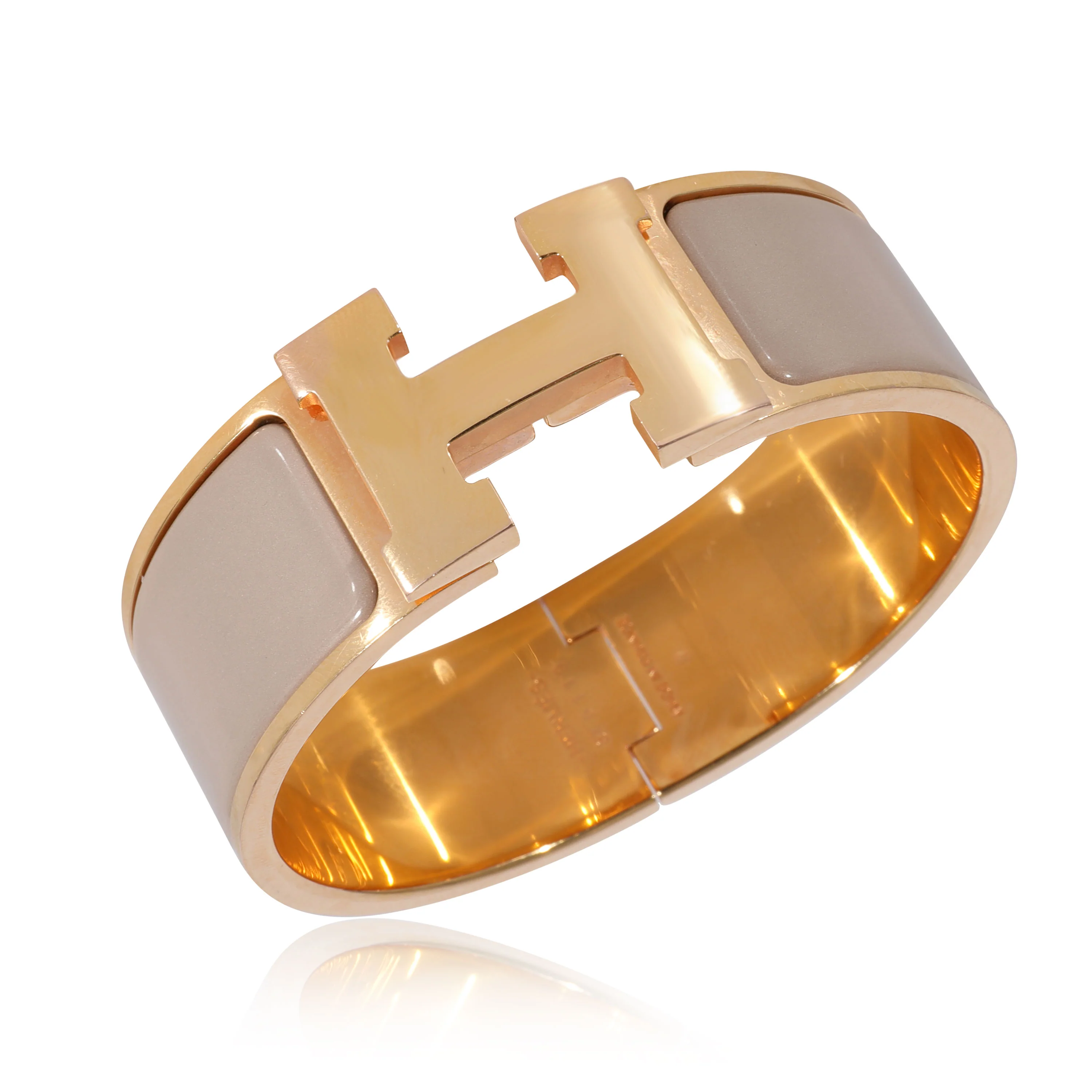 Hermès Gold Plated Clic Clac H Marron Glacé Bracelet - Image 3