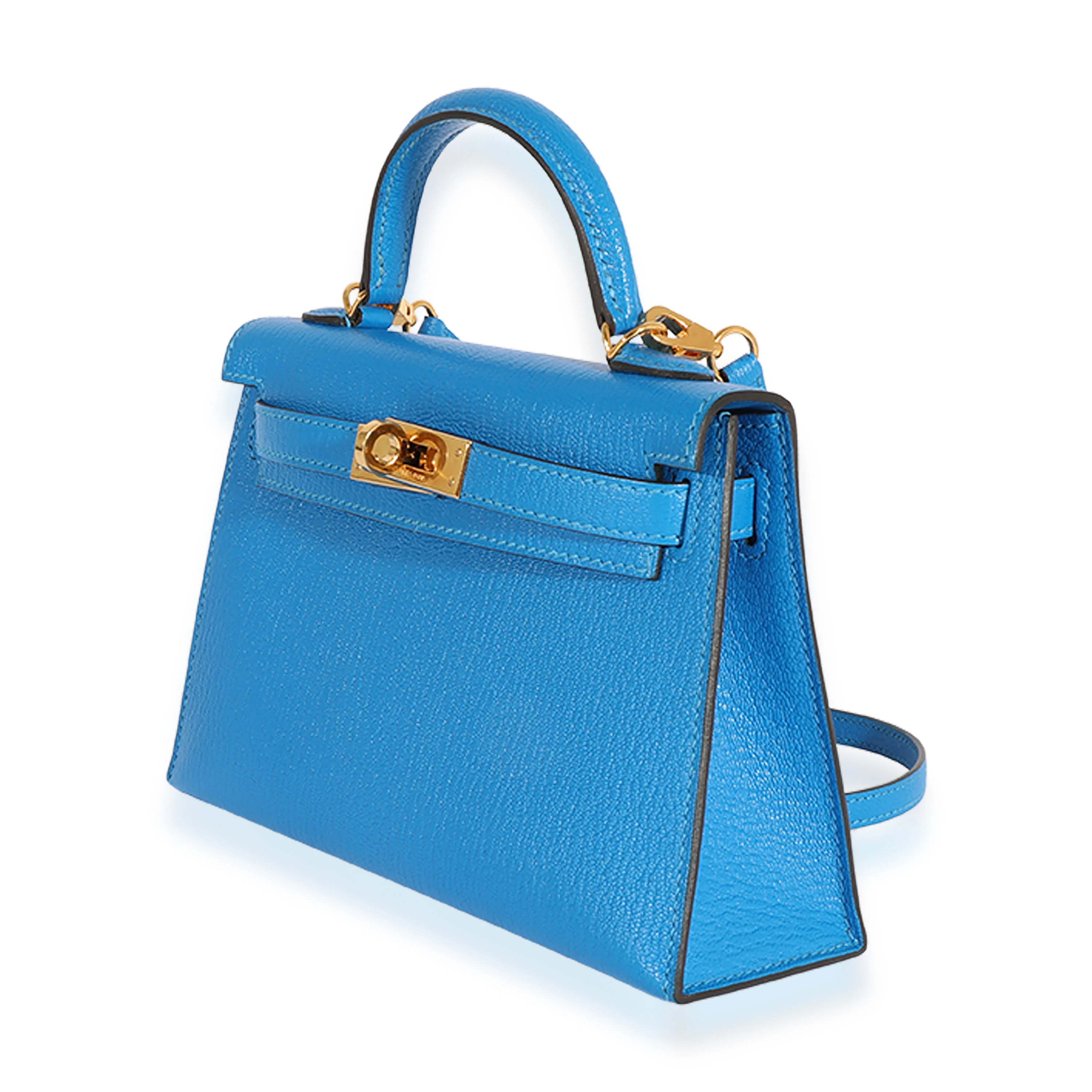 Hermès Blue Hydra Chèvre Mini Kelly 20 GHW - Image 2