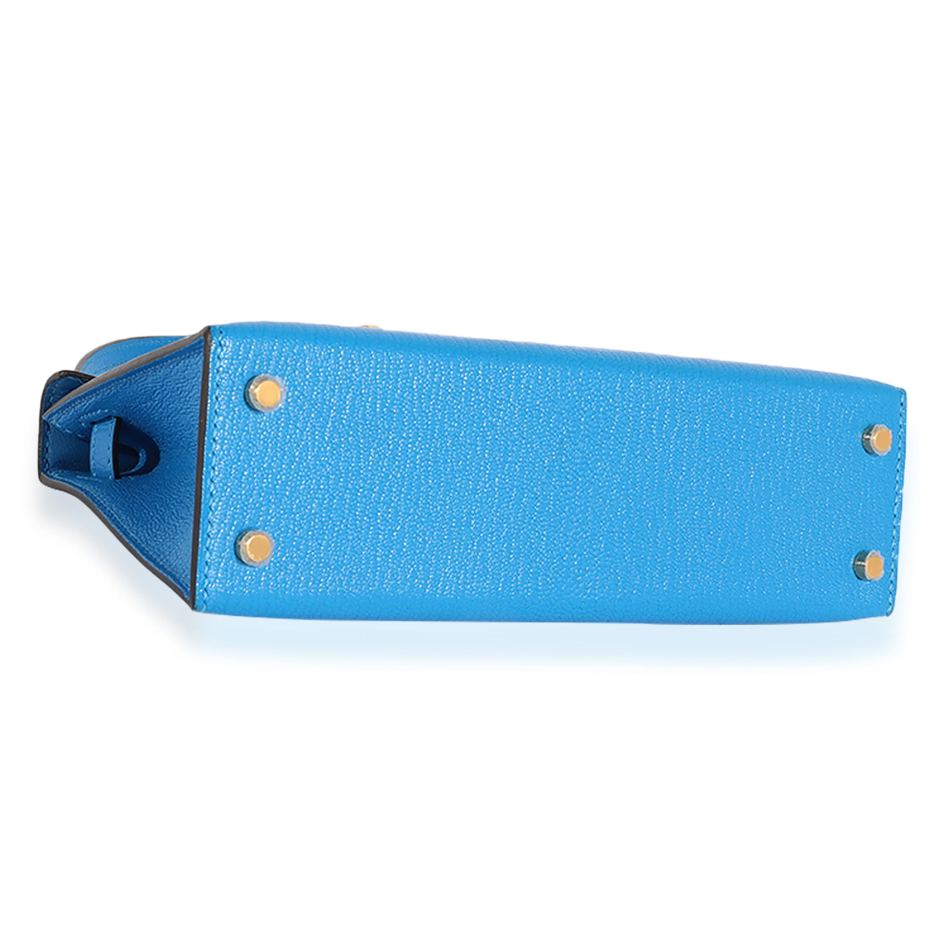 Hermès Blue Hydra Chèvre Mini Kelly 20 GHW - Image 4