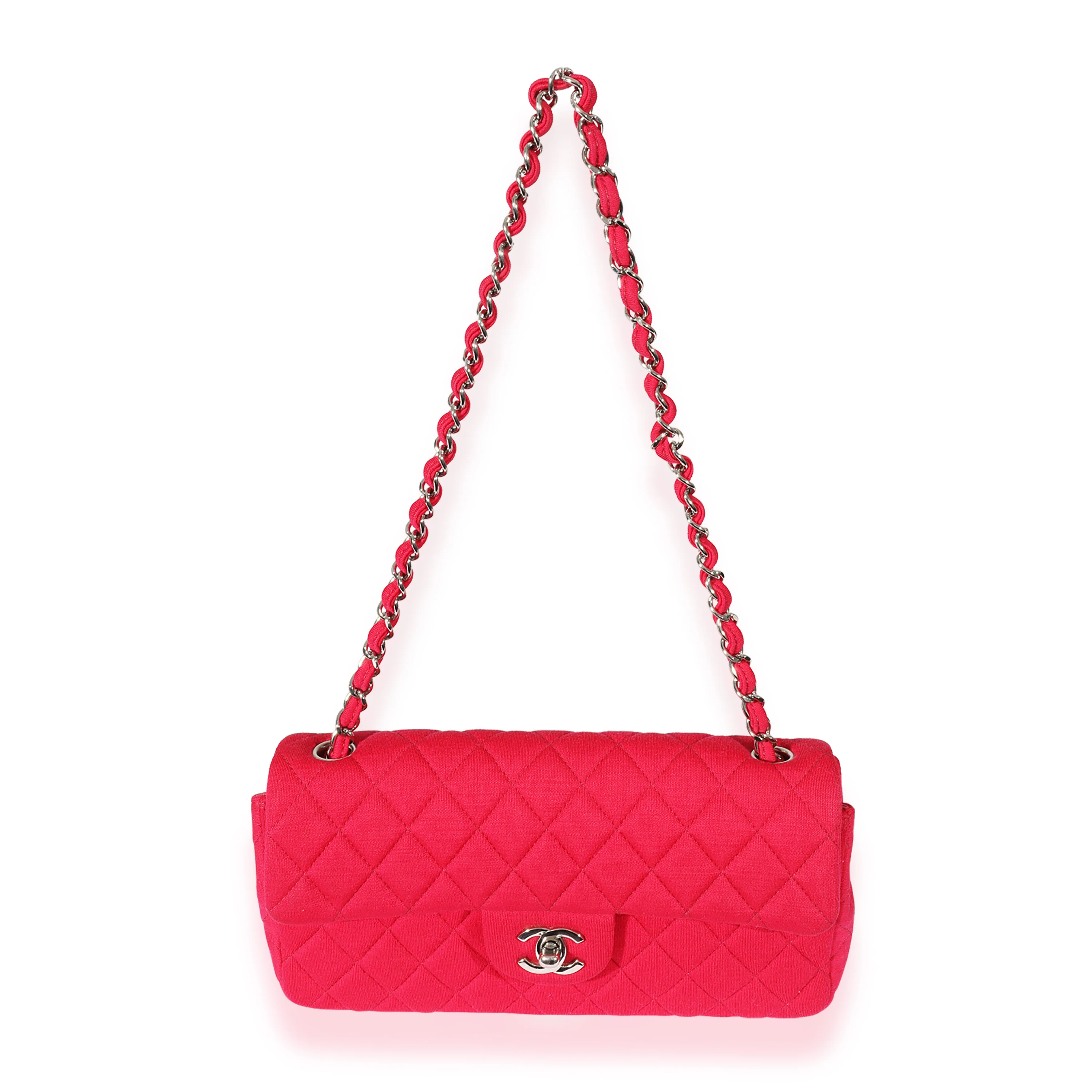 Chanel Pink Jersey East West Flap - Image 4
