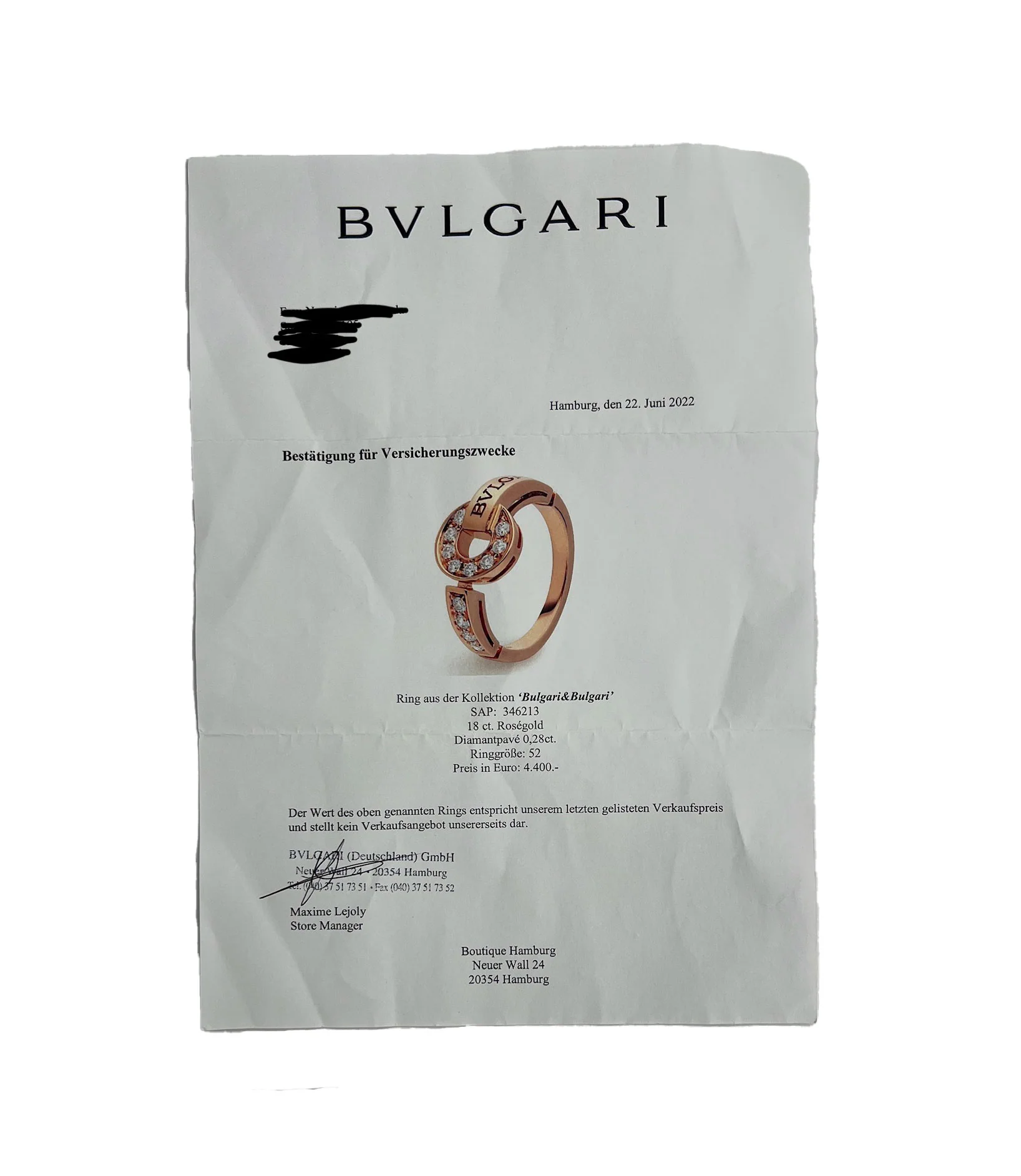 Bvlgari Bvlgari Diamond Ring in 18k Rose Gold 0.28 CTW - Image 5
