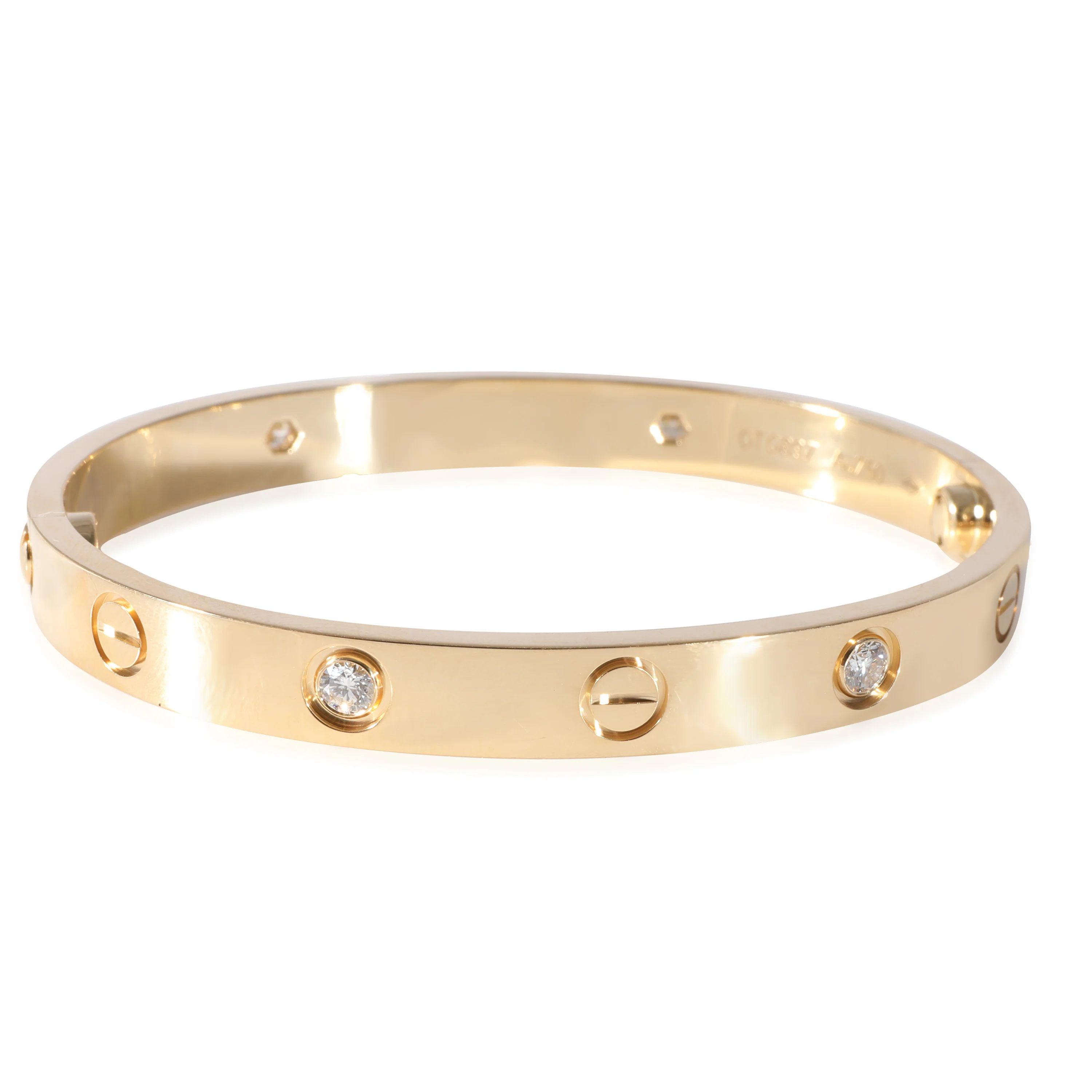 Cartier Love 4 Diamond Bracelet in 18k Yellow Gold 0.42 CTW - Image 3