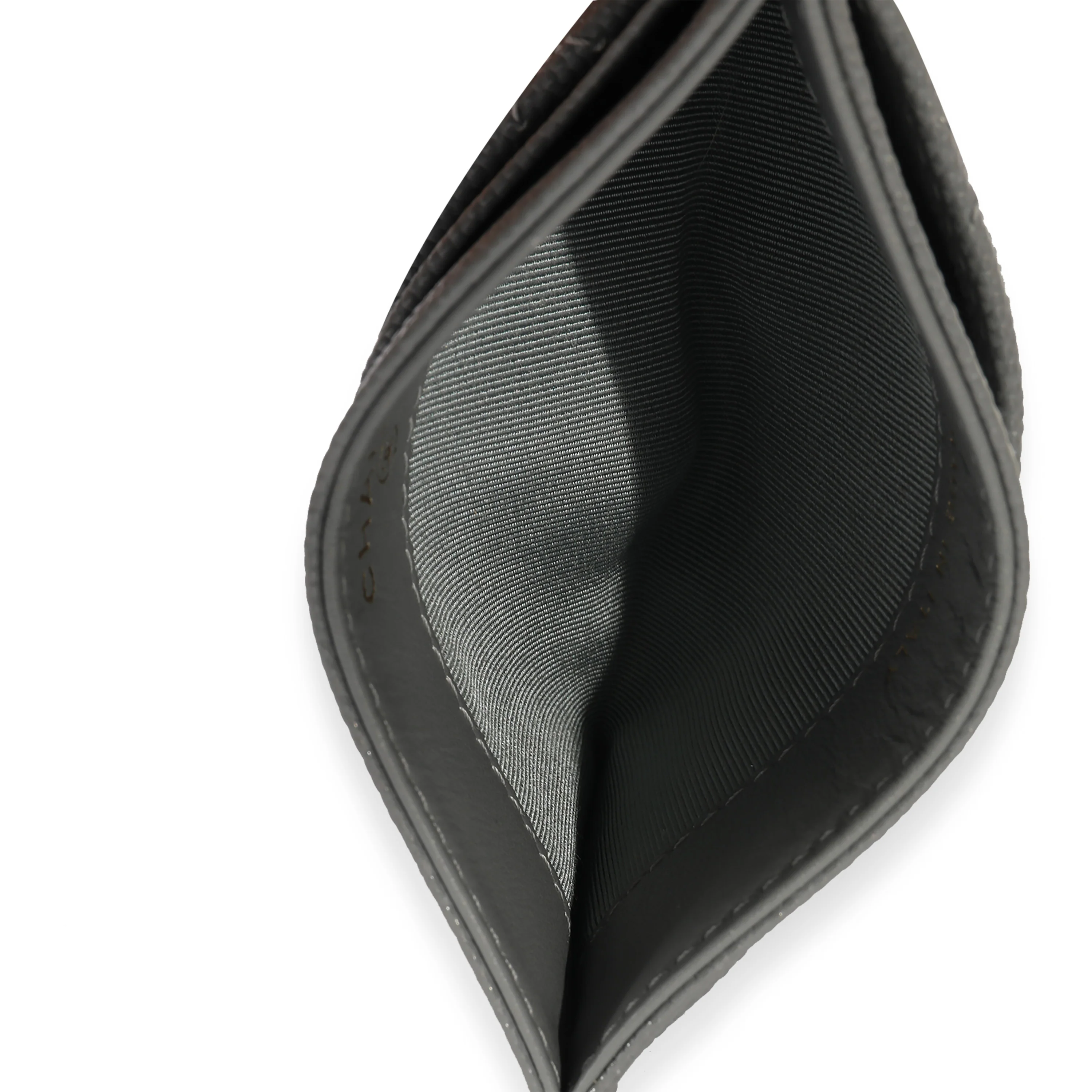 Chanel CC Caviar Grey Classic Card Holder - Image 4