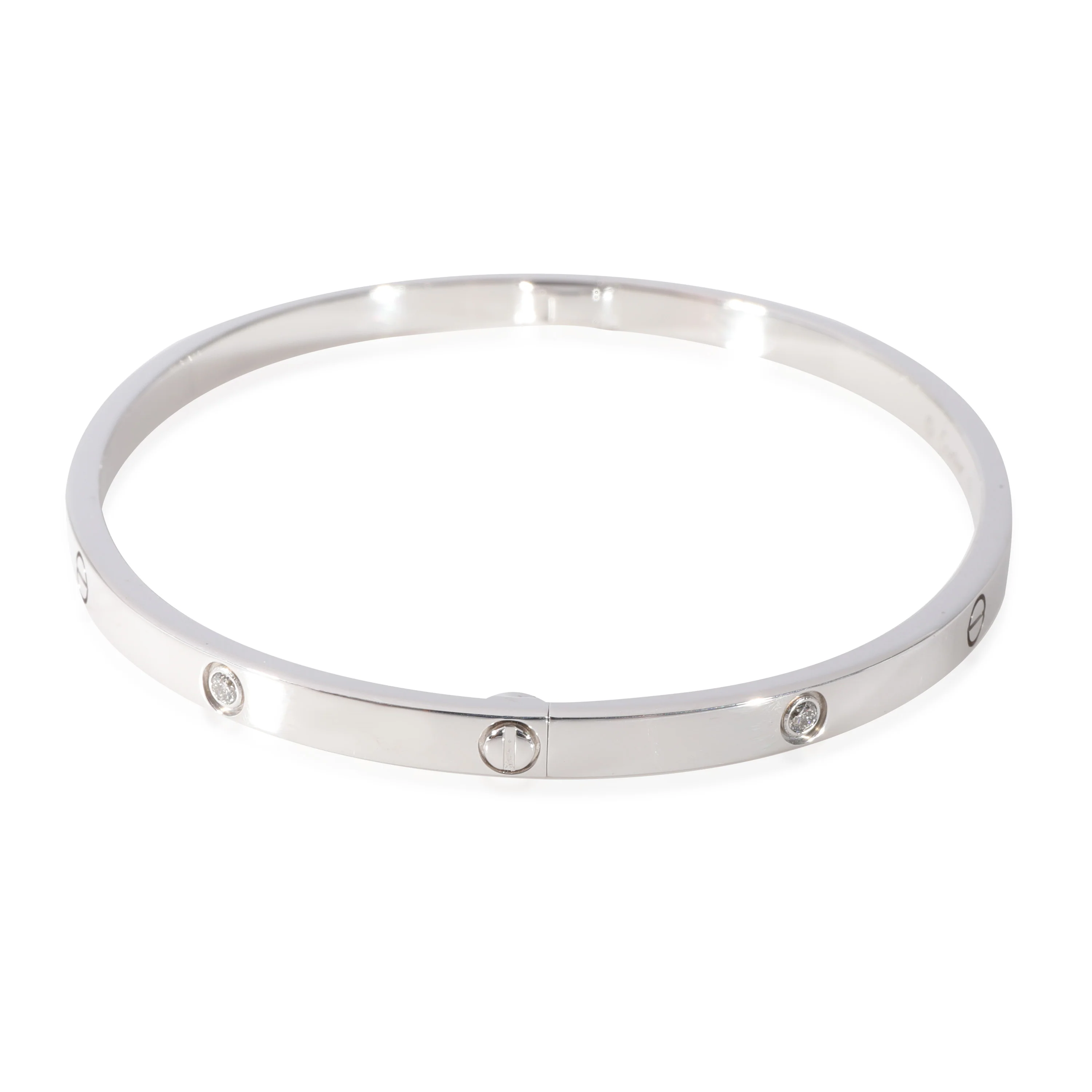 Cartier Love Diamond Bracelet in 18k White Gold 0.15 CTW - Image 2