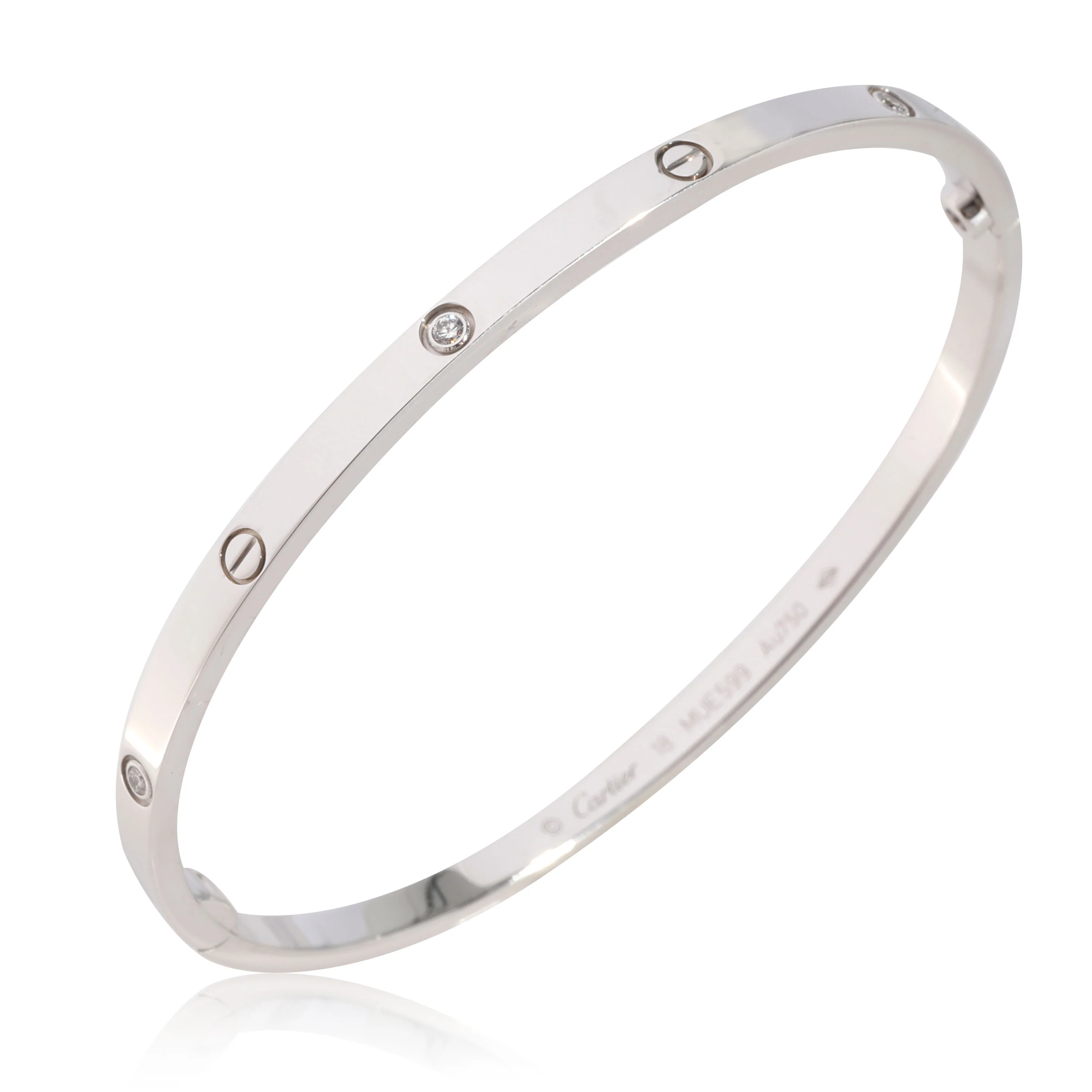 Cartier Love Diamond Bracelet in 18k White Gold 0.15 CTW - Image 3
