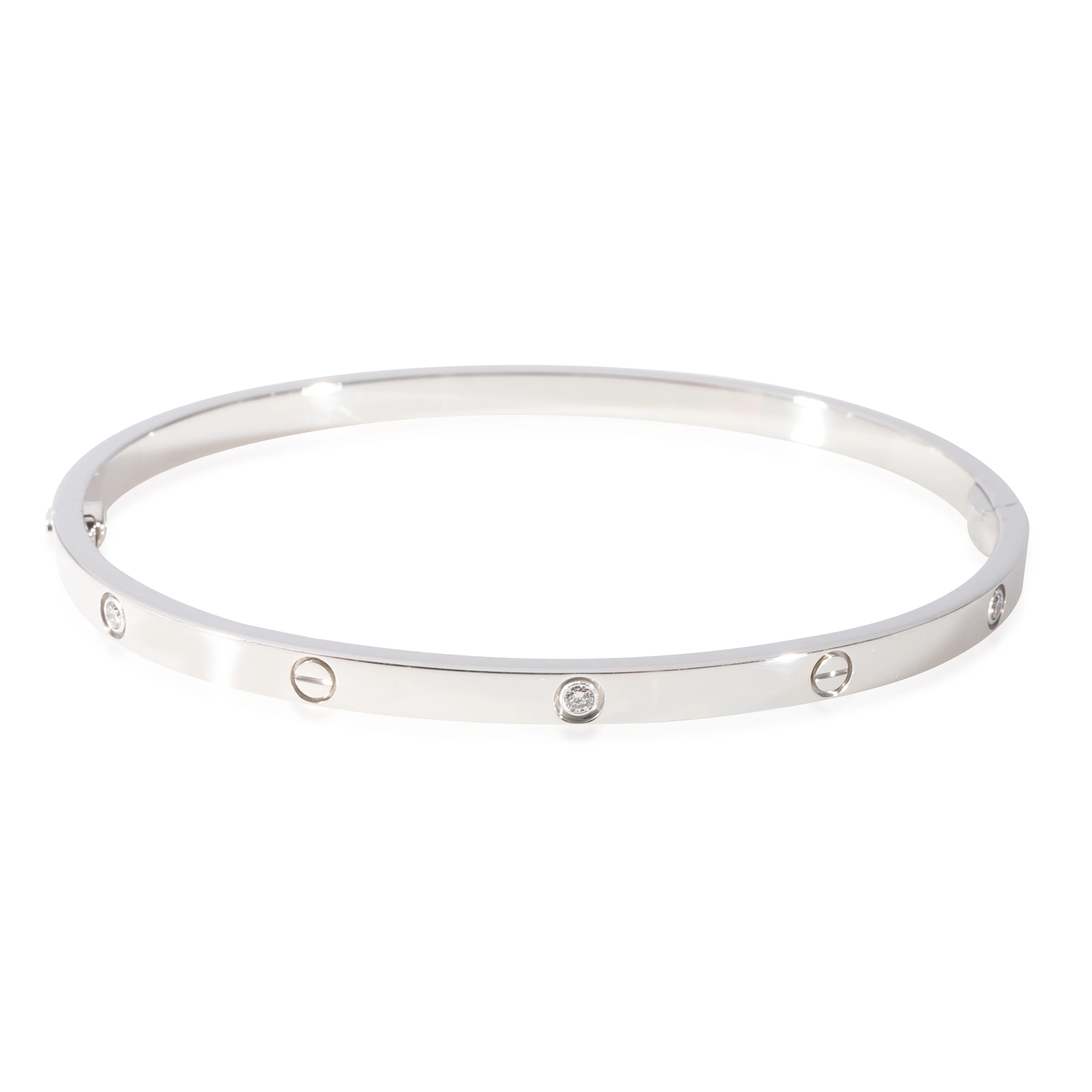 Cartier Love Diamond Bracelet in 18k White Gold 0.15 CTW - Image 4