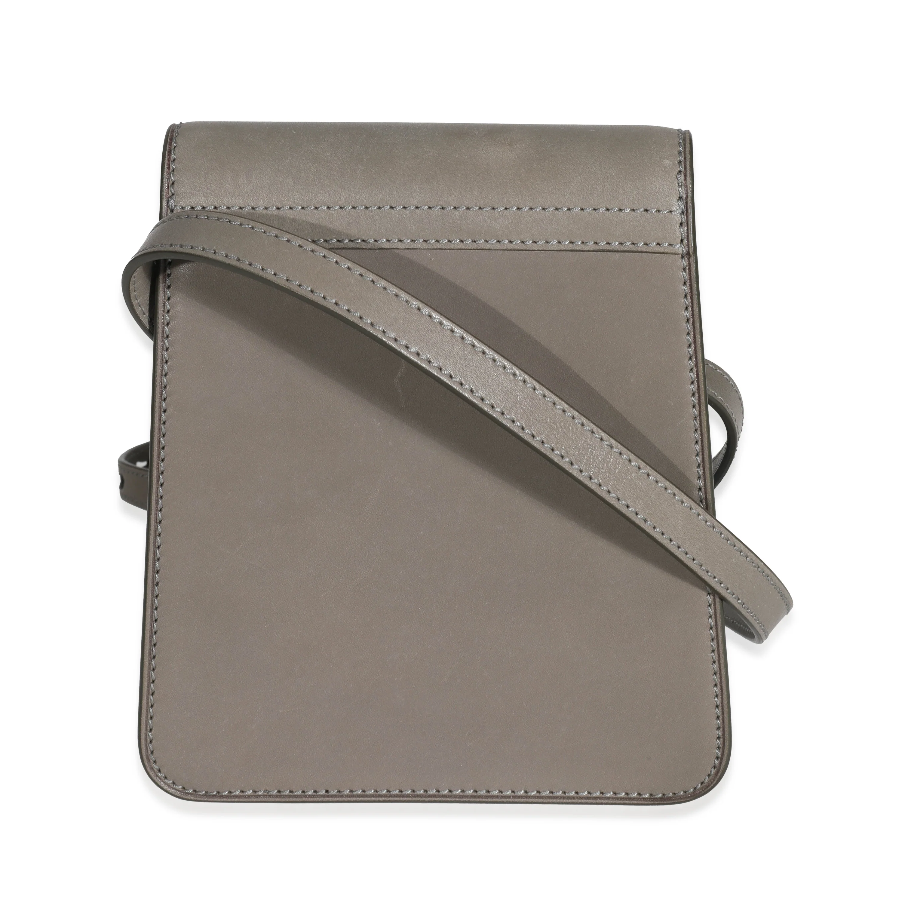 Grey Leather North South Kaia Satchel - Image 5