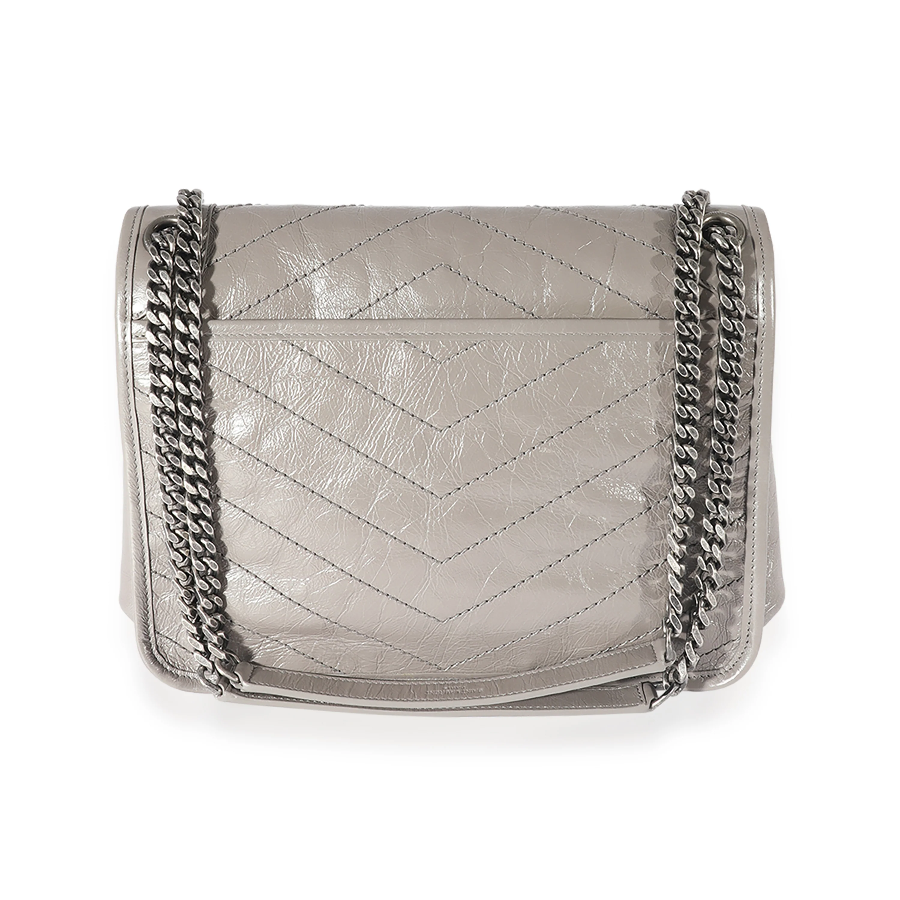 Saint Laurent Grey Leather Medium Niki - Image 3