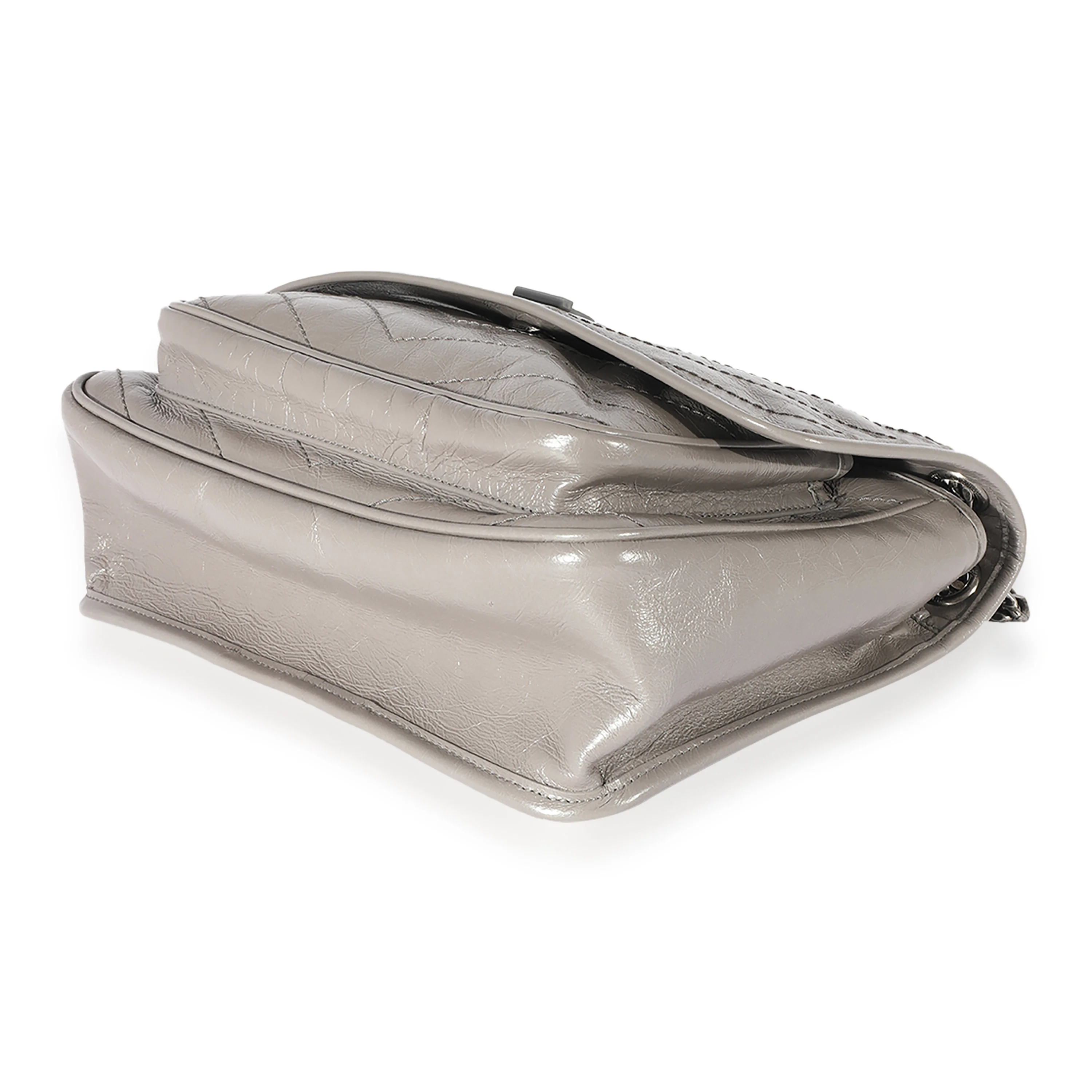 Saint Laurent Grey Leather Medium Niki - Image 7