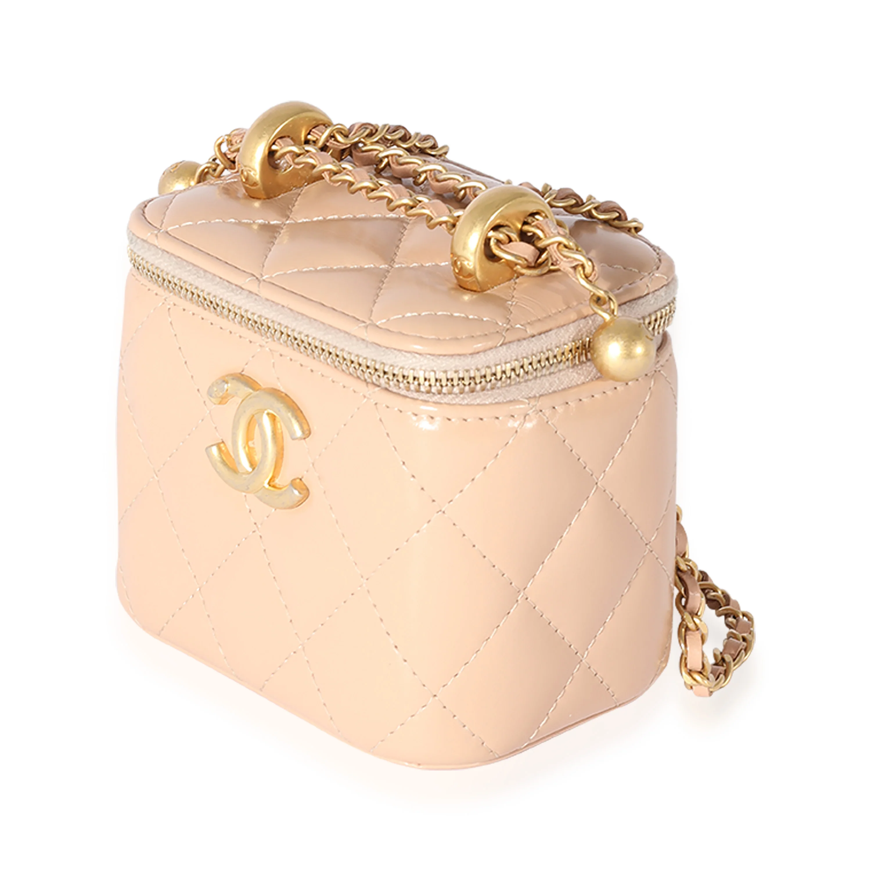 Chanel Pink Quilted Lambskin Pearl Crush Mini Vanity Case - Image 2