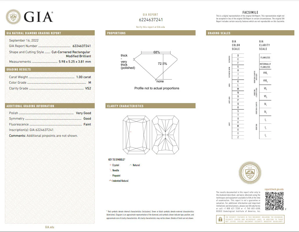 GIA Certified 1.00 Ct Radiant cut M VS2 Loose Diamond - Image 2