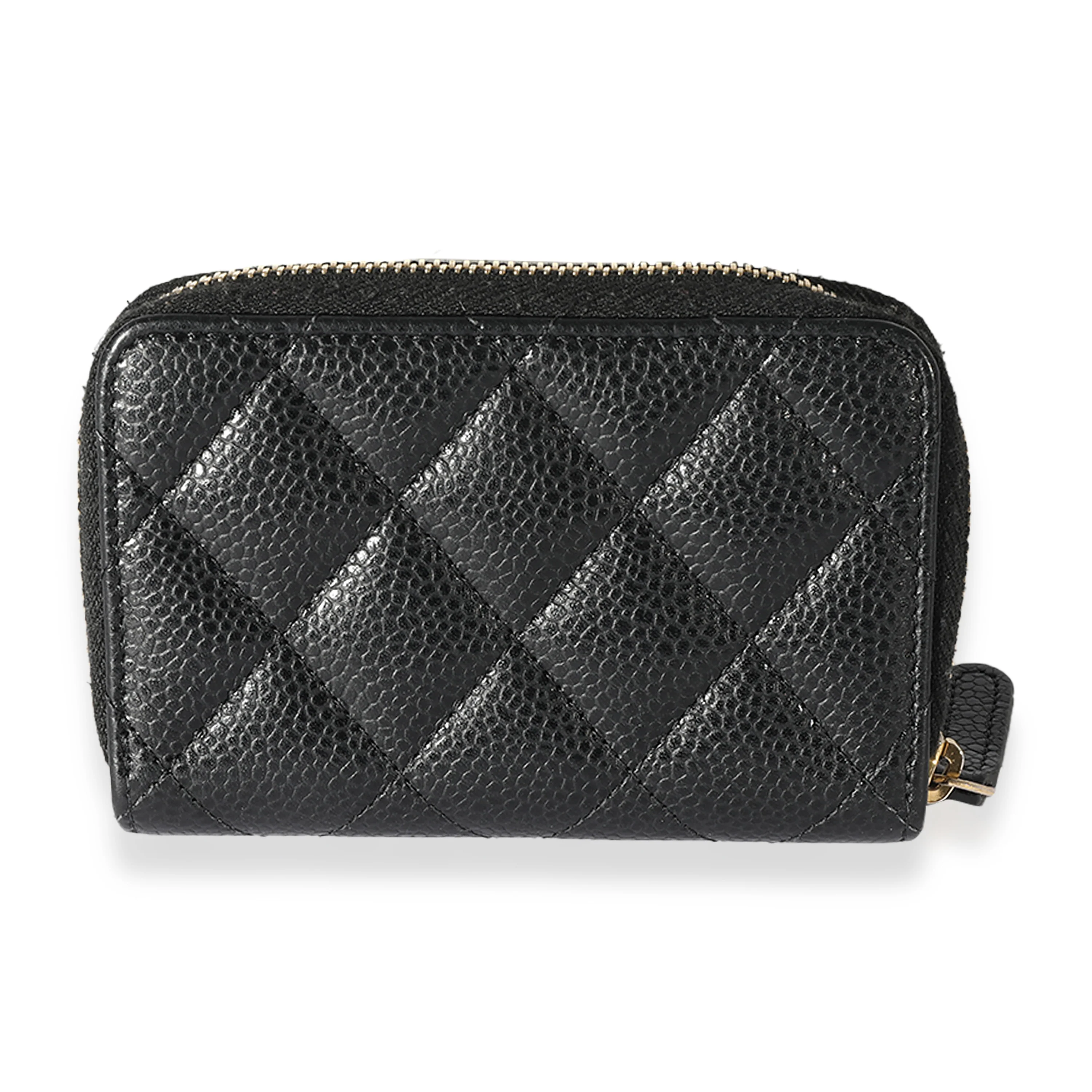 Chanel Black Caviar CC Zip Coin Purse - Image 3
