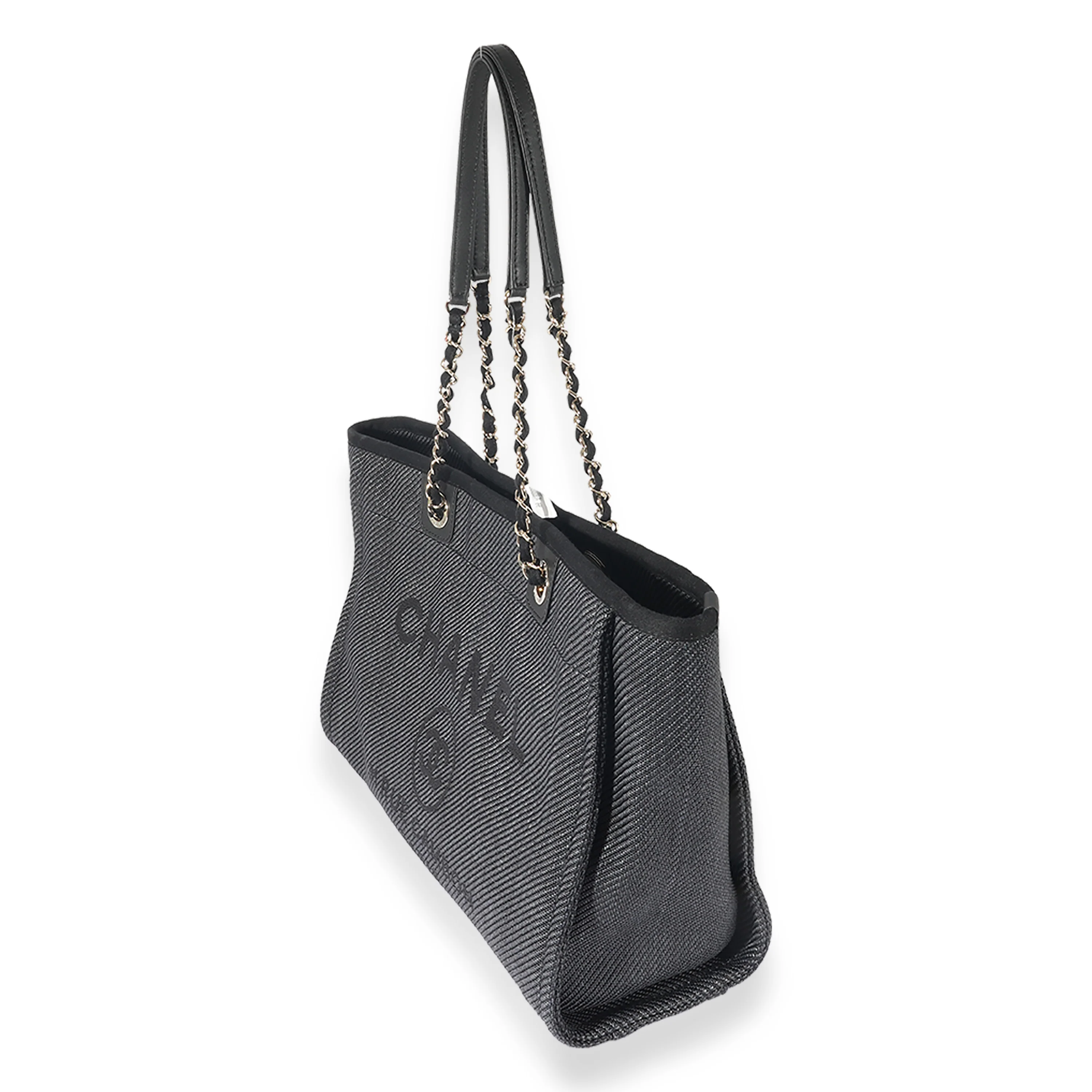 Chanel Navy Raffia Small Deauville Tote - Image 2