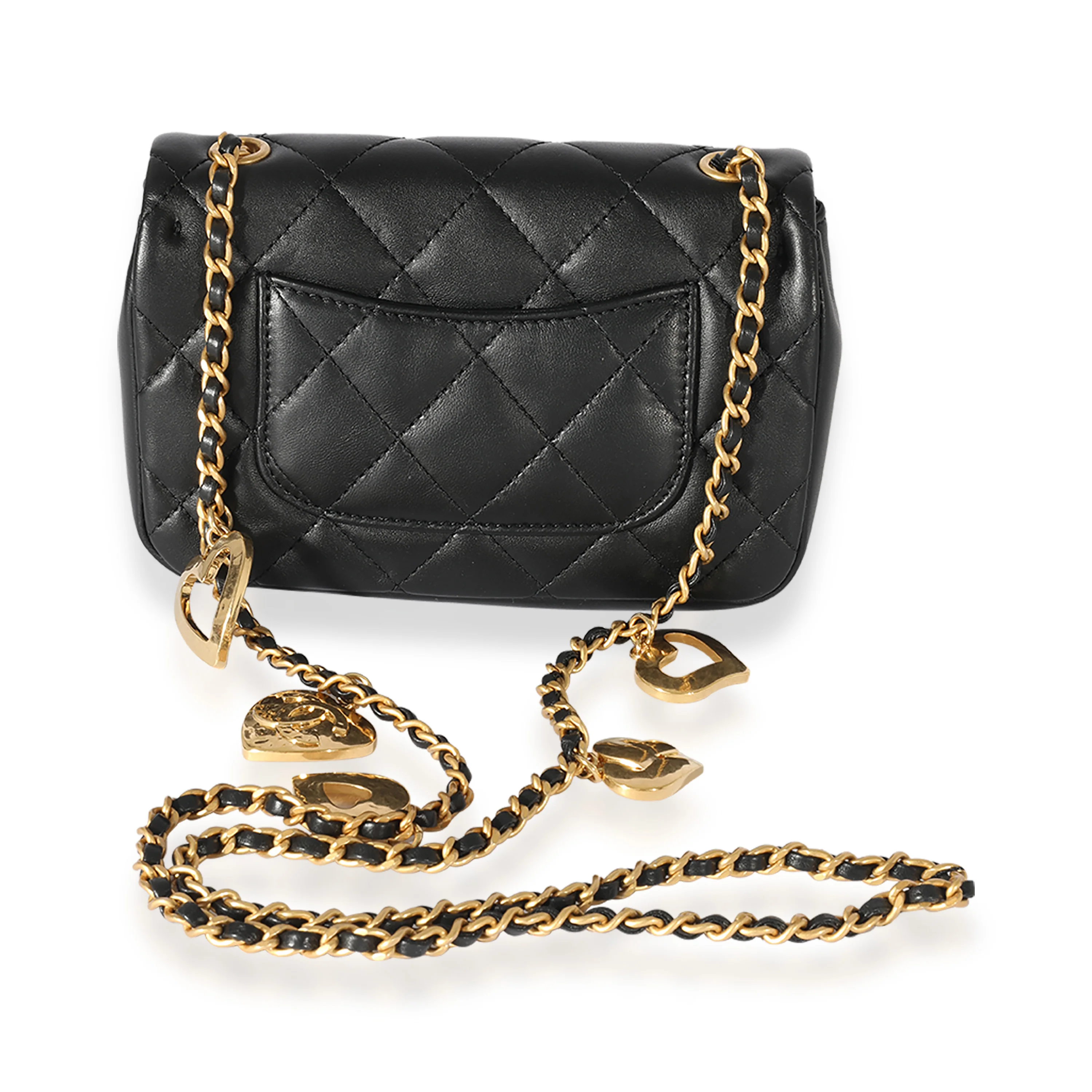 Black Quilted Lambskin Mini Flap Bag - Image 3