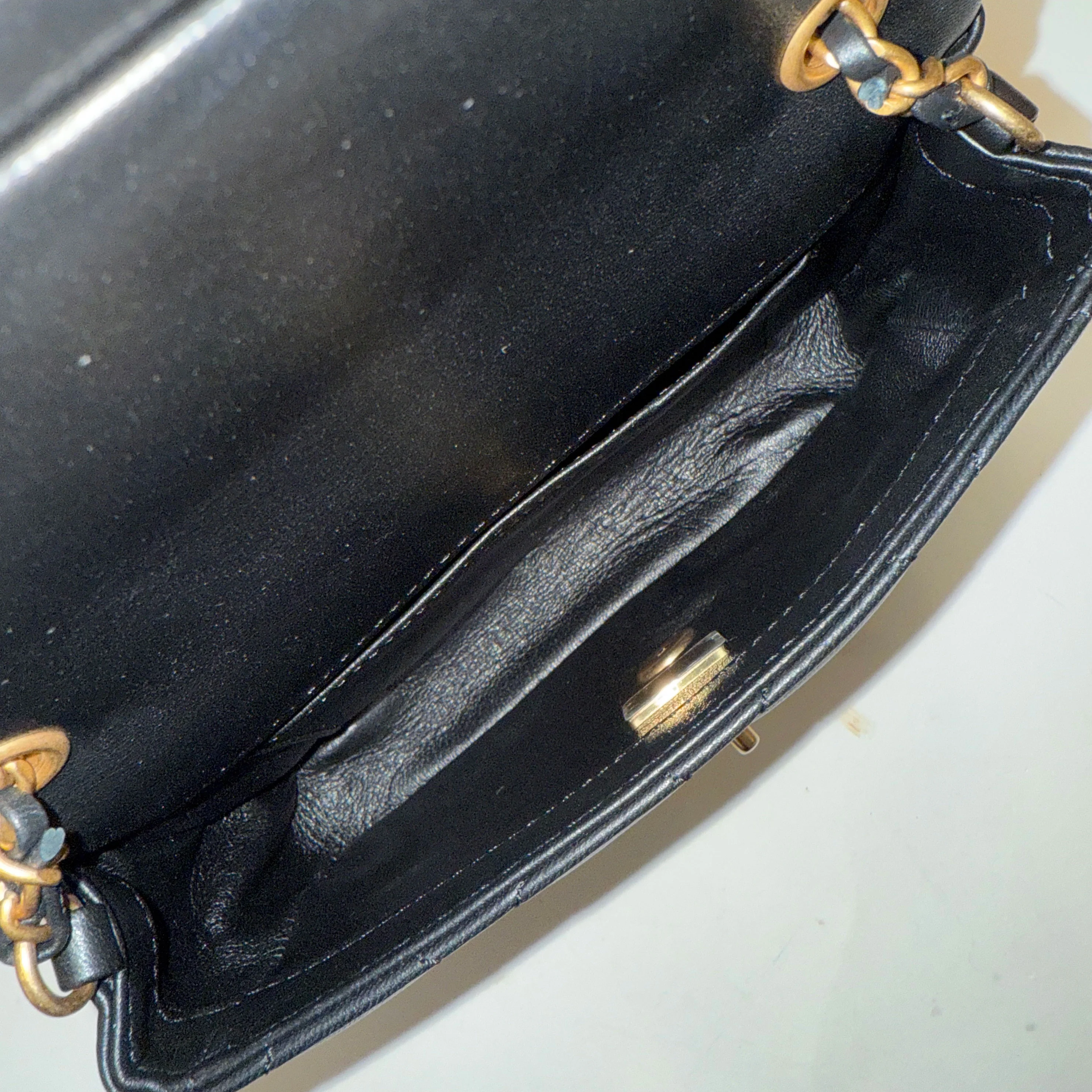 Black Quilted Lambskin Mini Flap Bag - Image 8