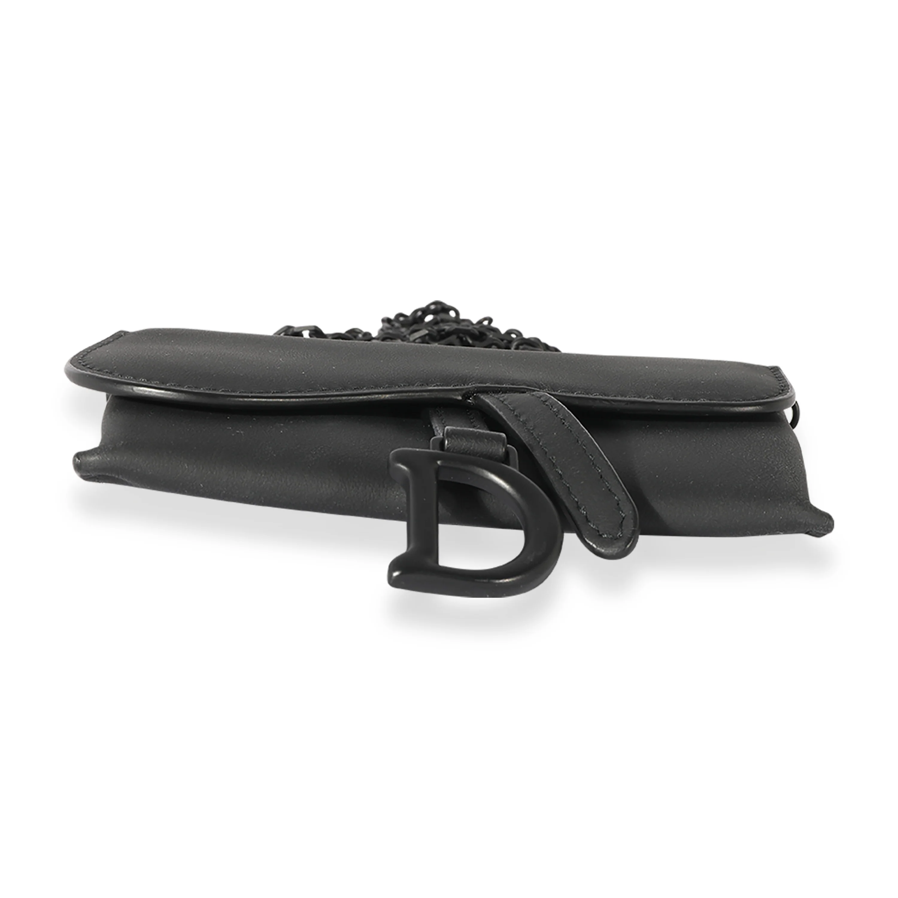 Dior Black Ultra Matte Calfskin Saddle Belt Pouch - Image 5