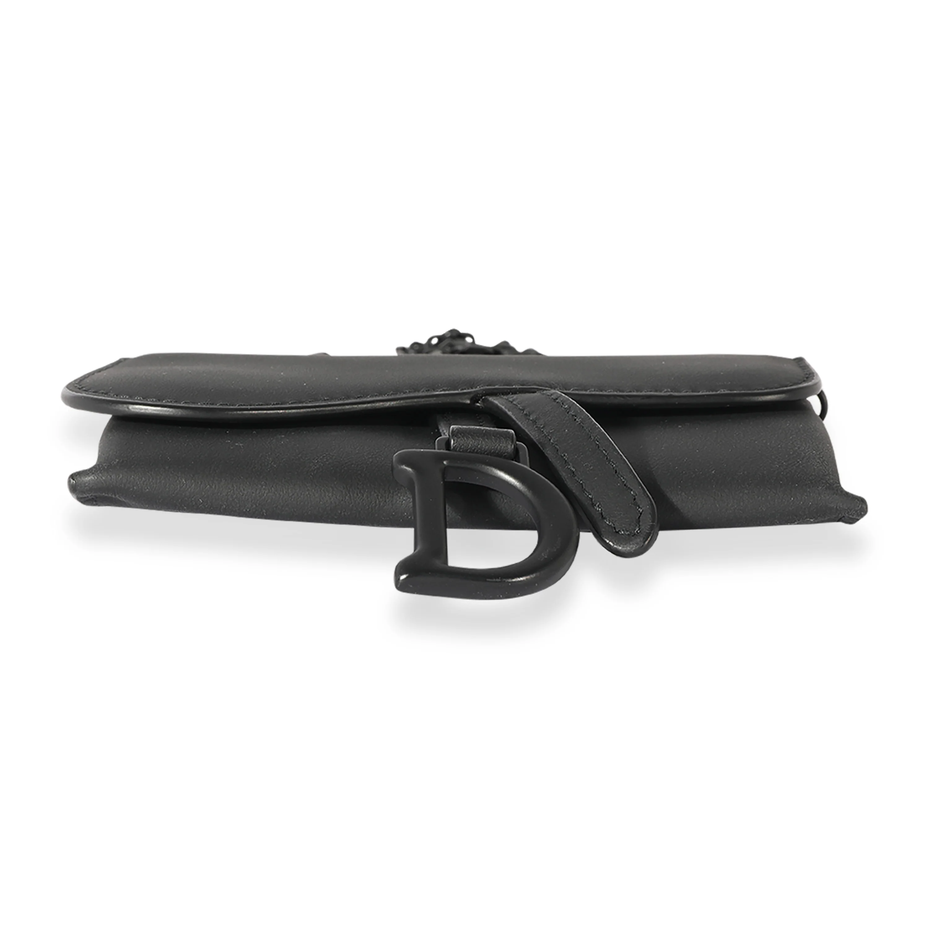 Dior Black Ultra Matte Calfskin Saddle Belt Pouch - Image 7